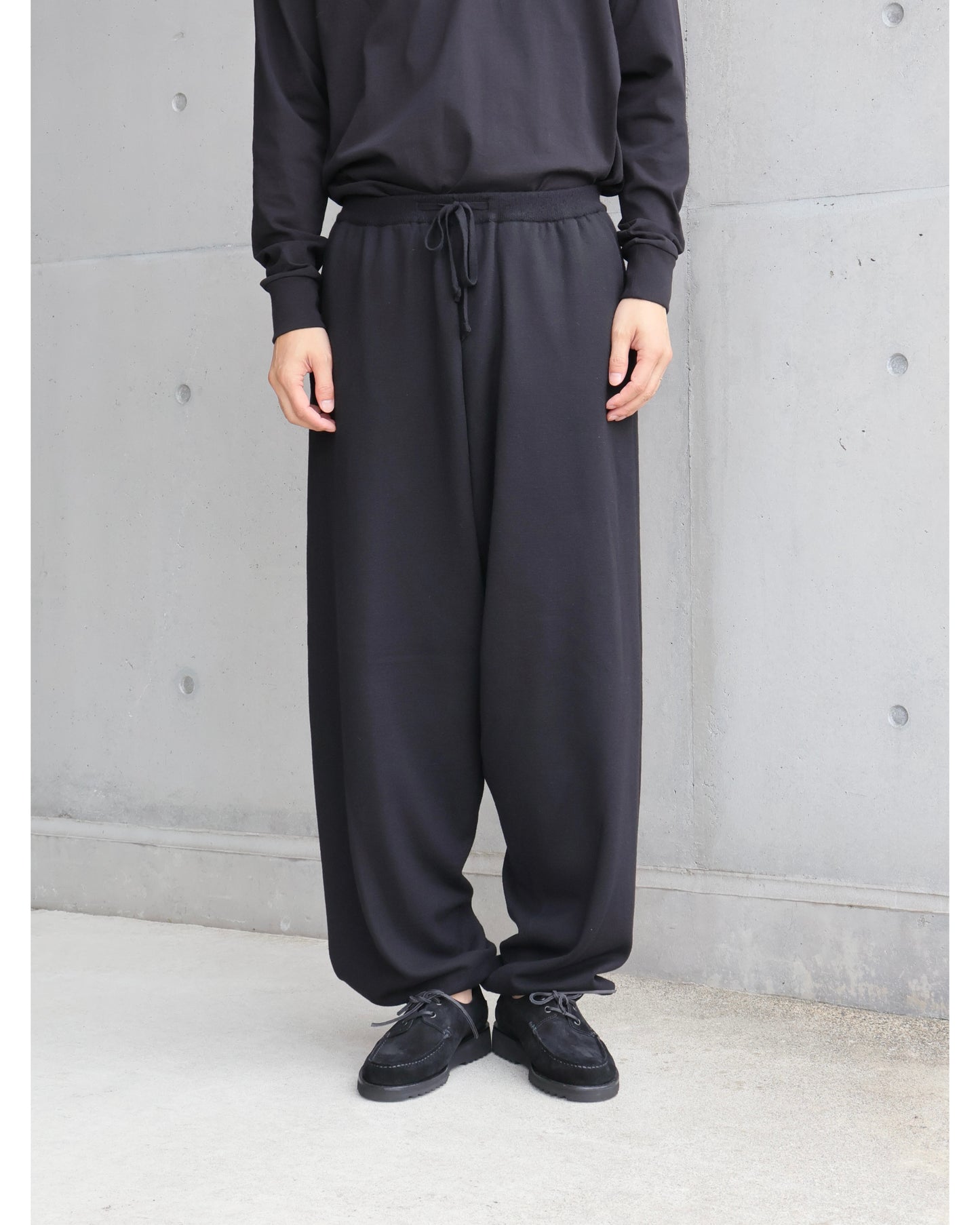 ウールニット パンツ BLACK