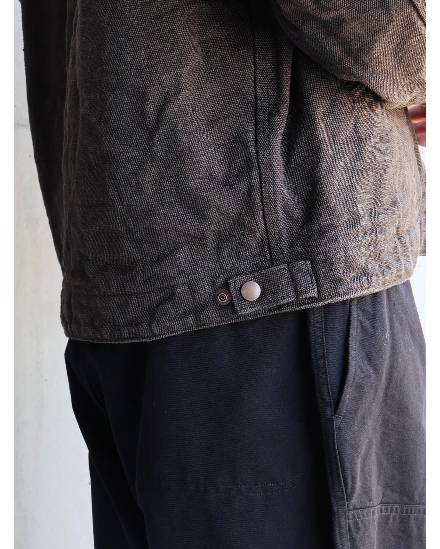 ヘンプダック ジップショートジャケット BROWN