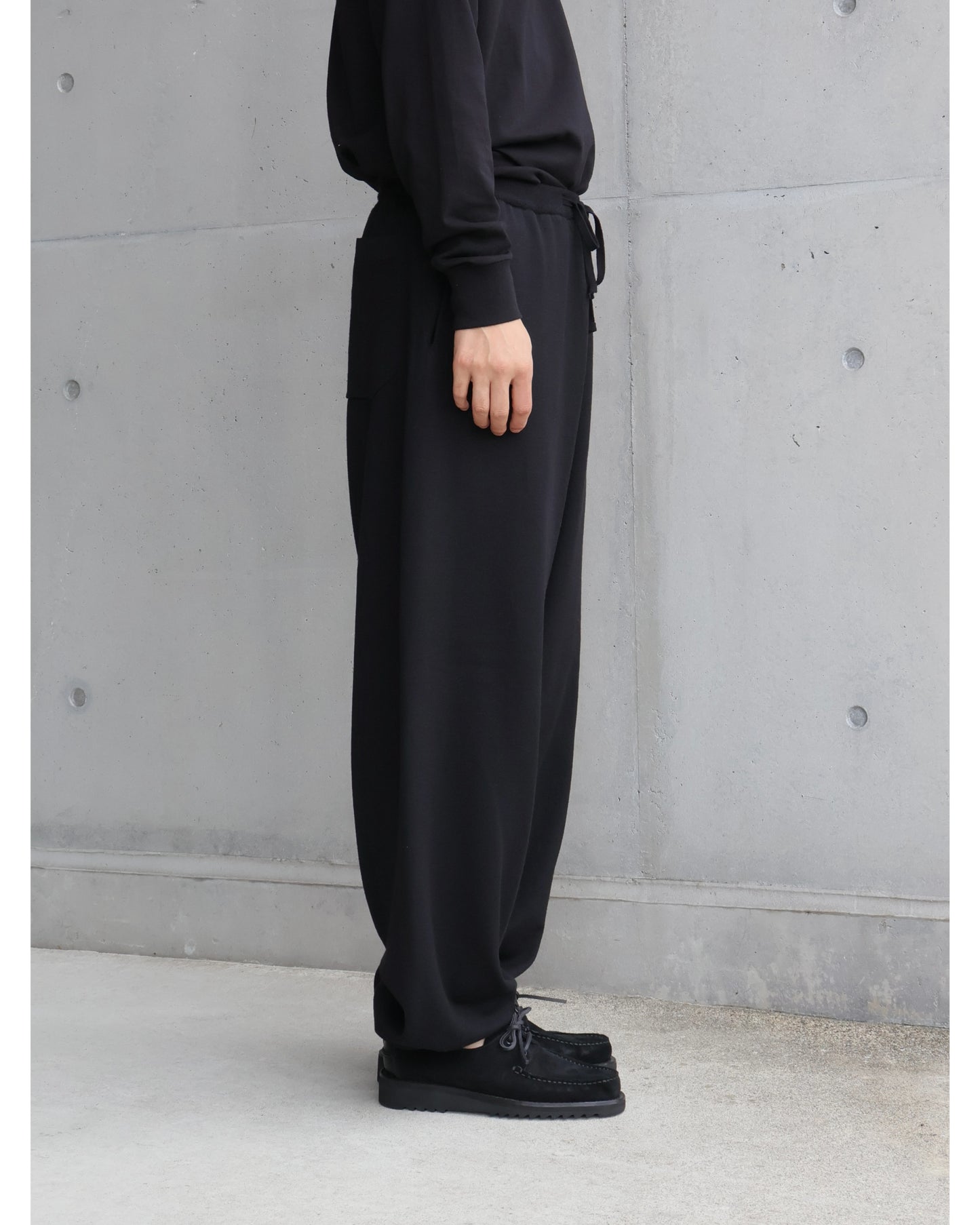 ウールニット パンツ BLACK
