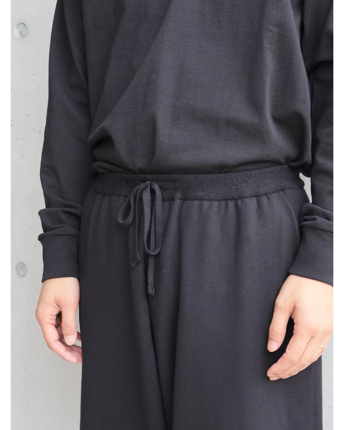 ウールニット パンツ BLACK