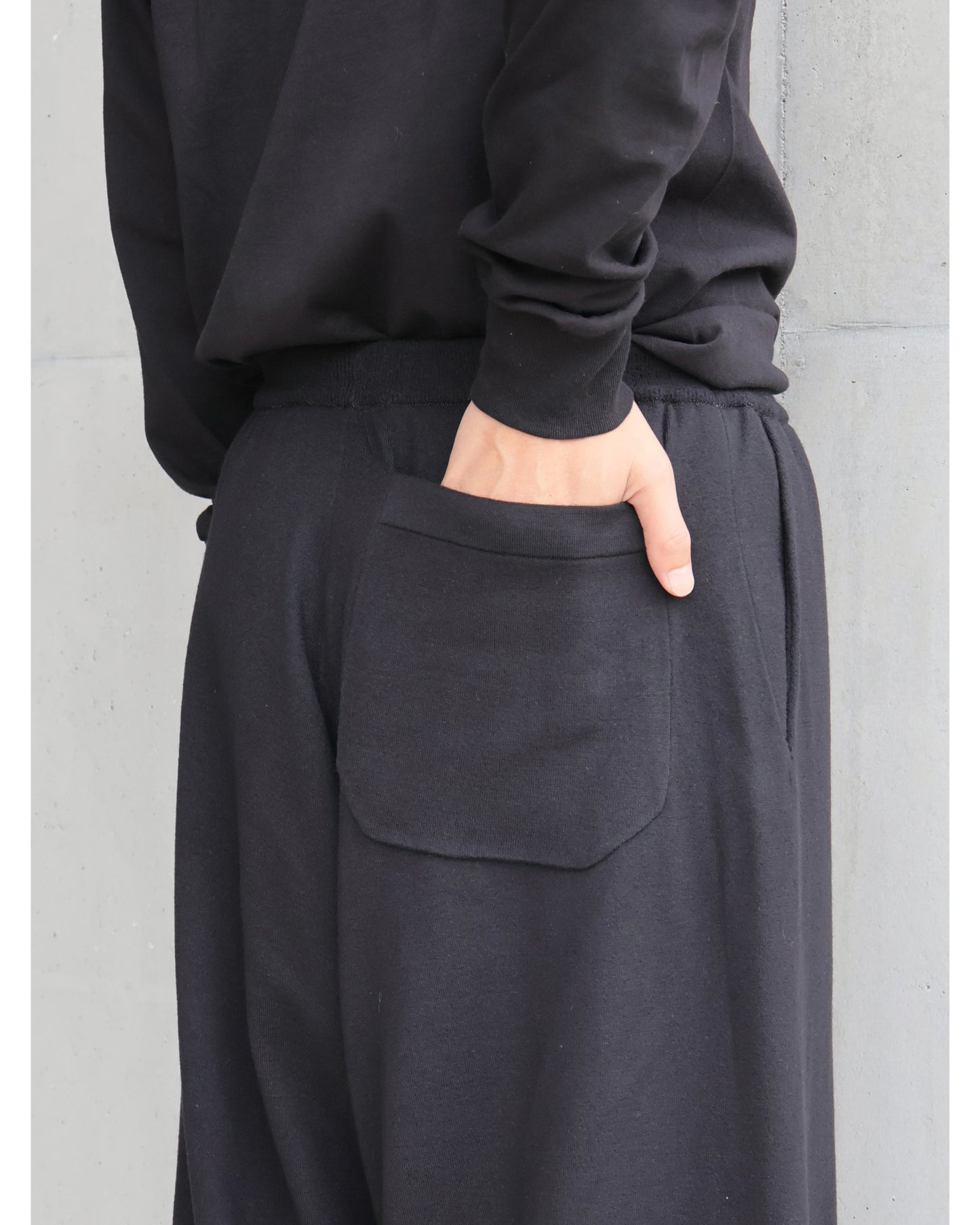 ウールニット パンツ BLACK