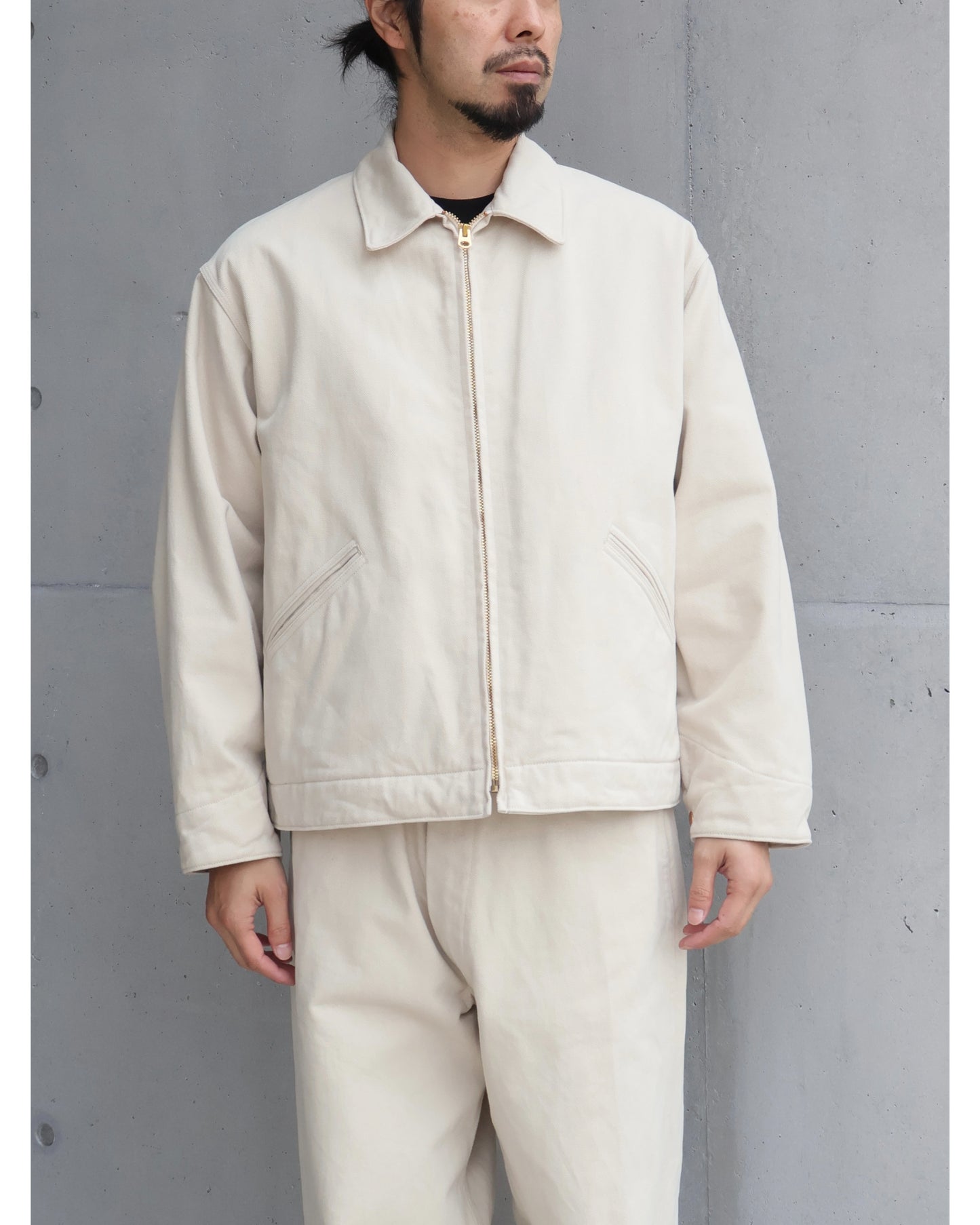 コットンツイル ジップショートジャケット IVORY