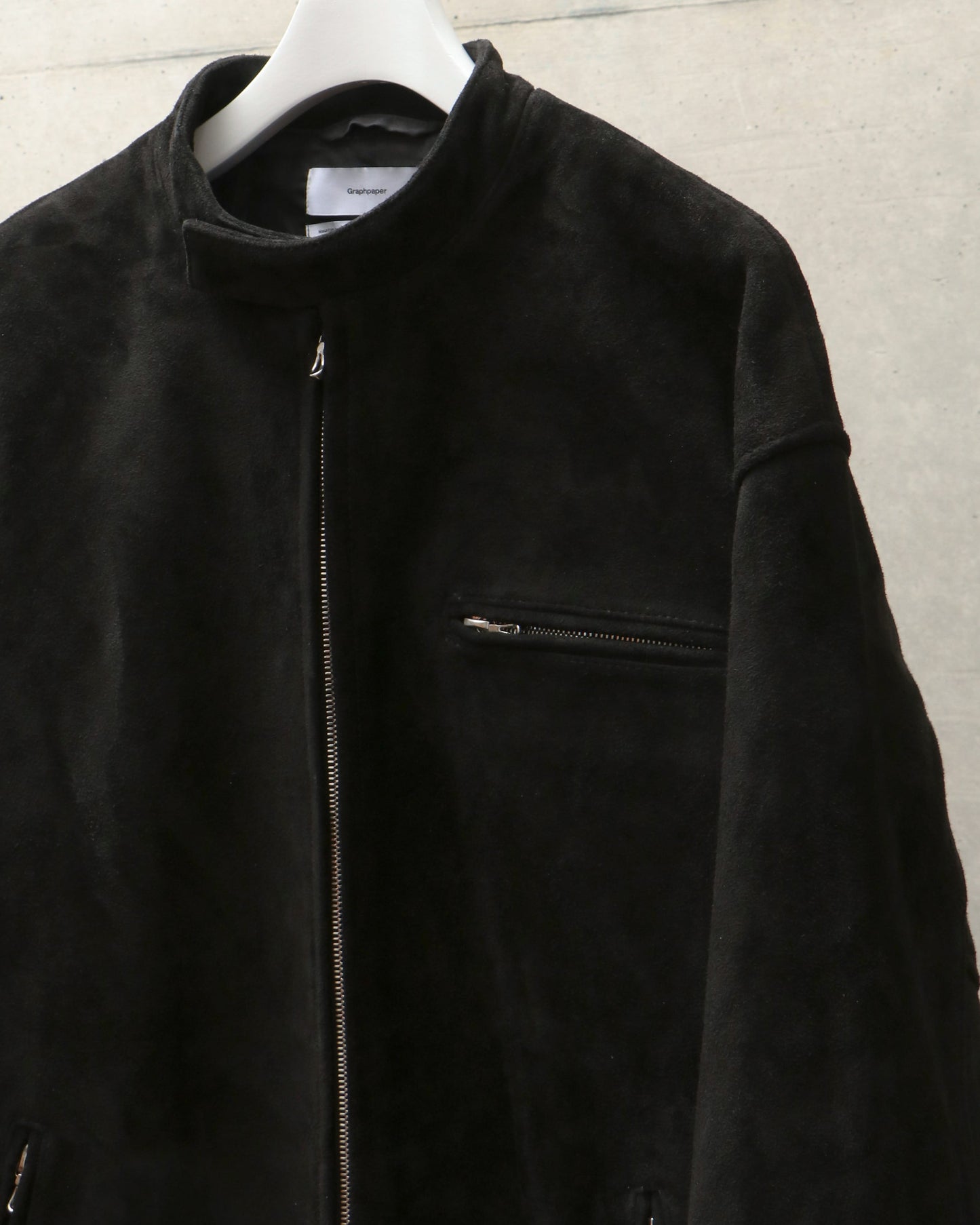 Goat Suede Single Riders Jacket BLACK