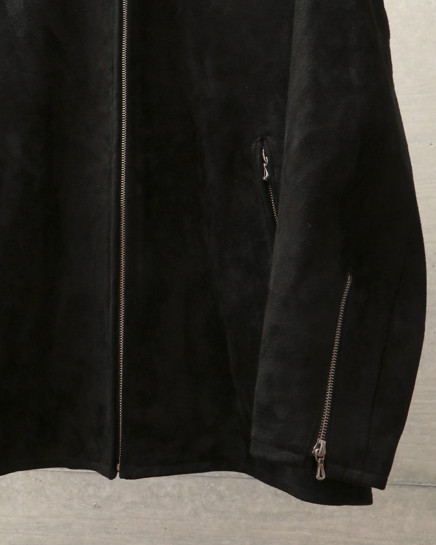 Goat Suede Single Riders Jacket BLACK