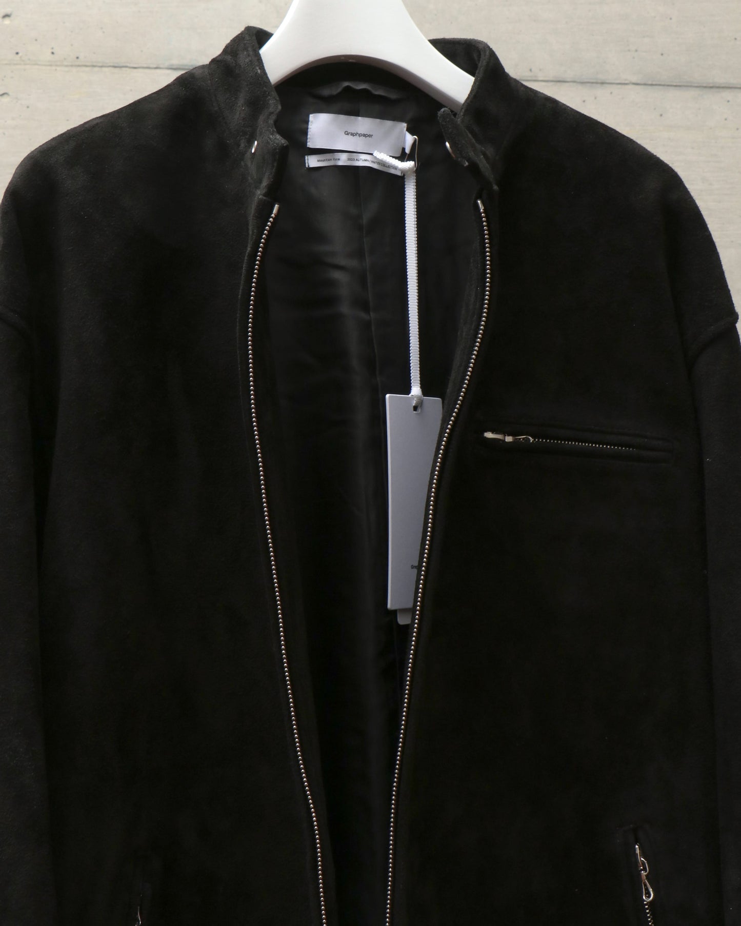 Goat Suede Single Riders Jacket BLACK