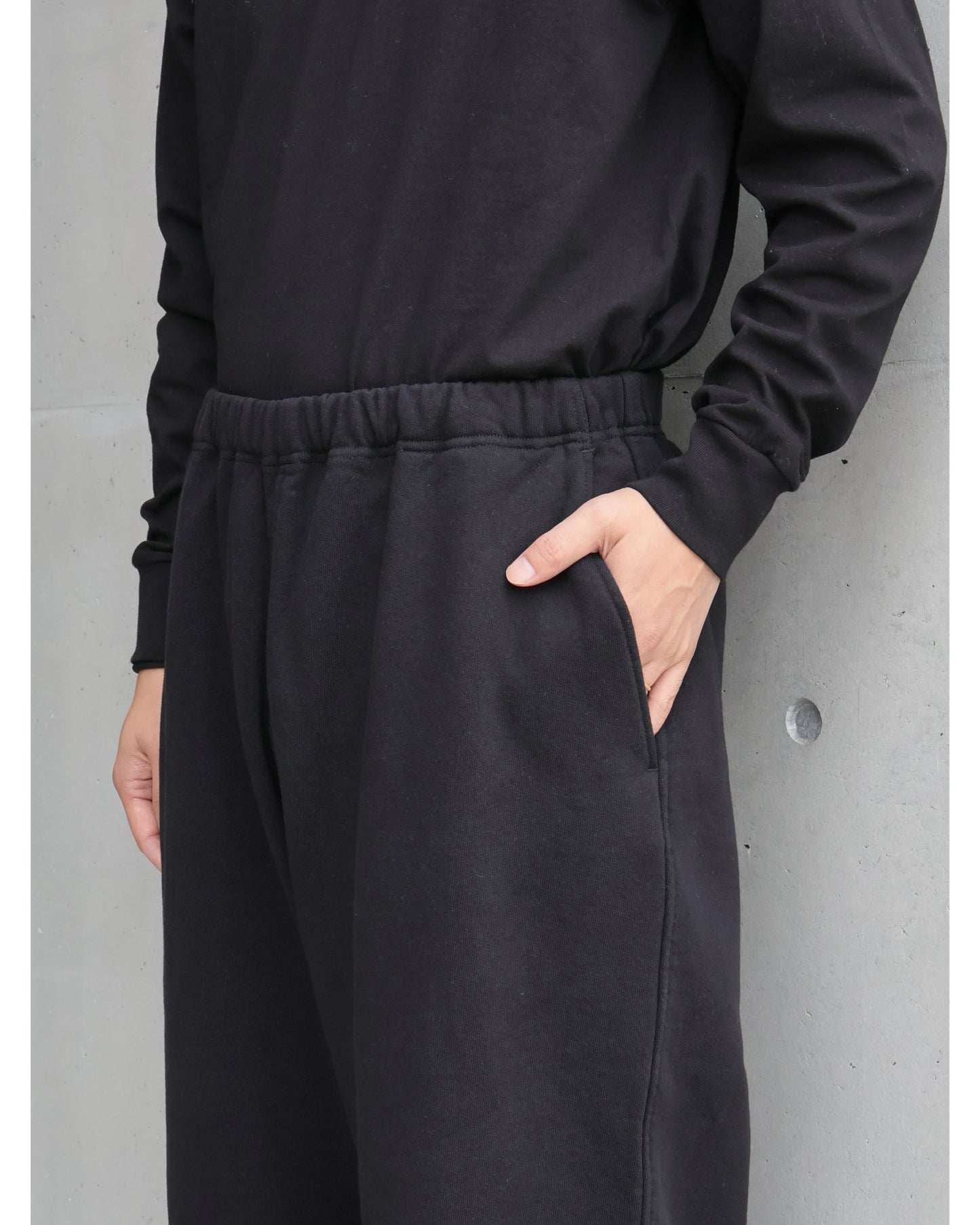 コットン裏毛 パンツ BLACK