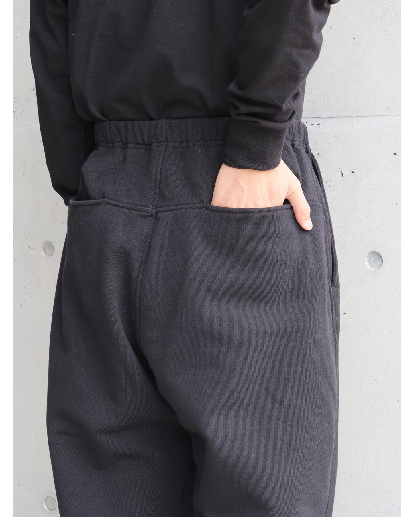 コットン裏毛 パンツ BLACK