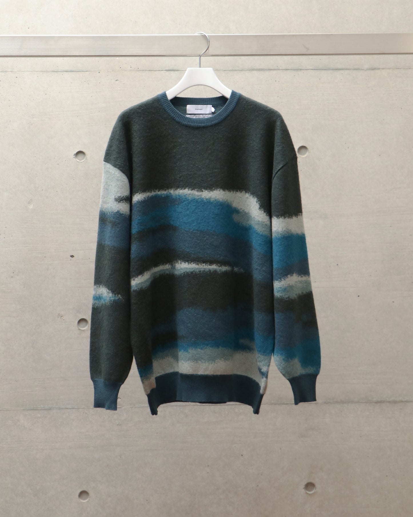Jacquard Crew Neck Knit DEEP FOREST