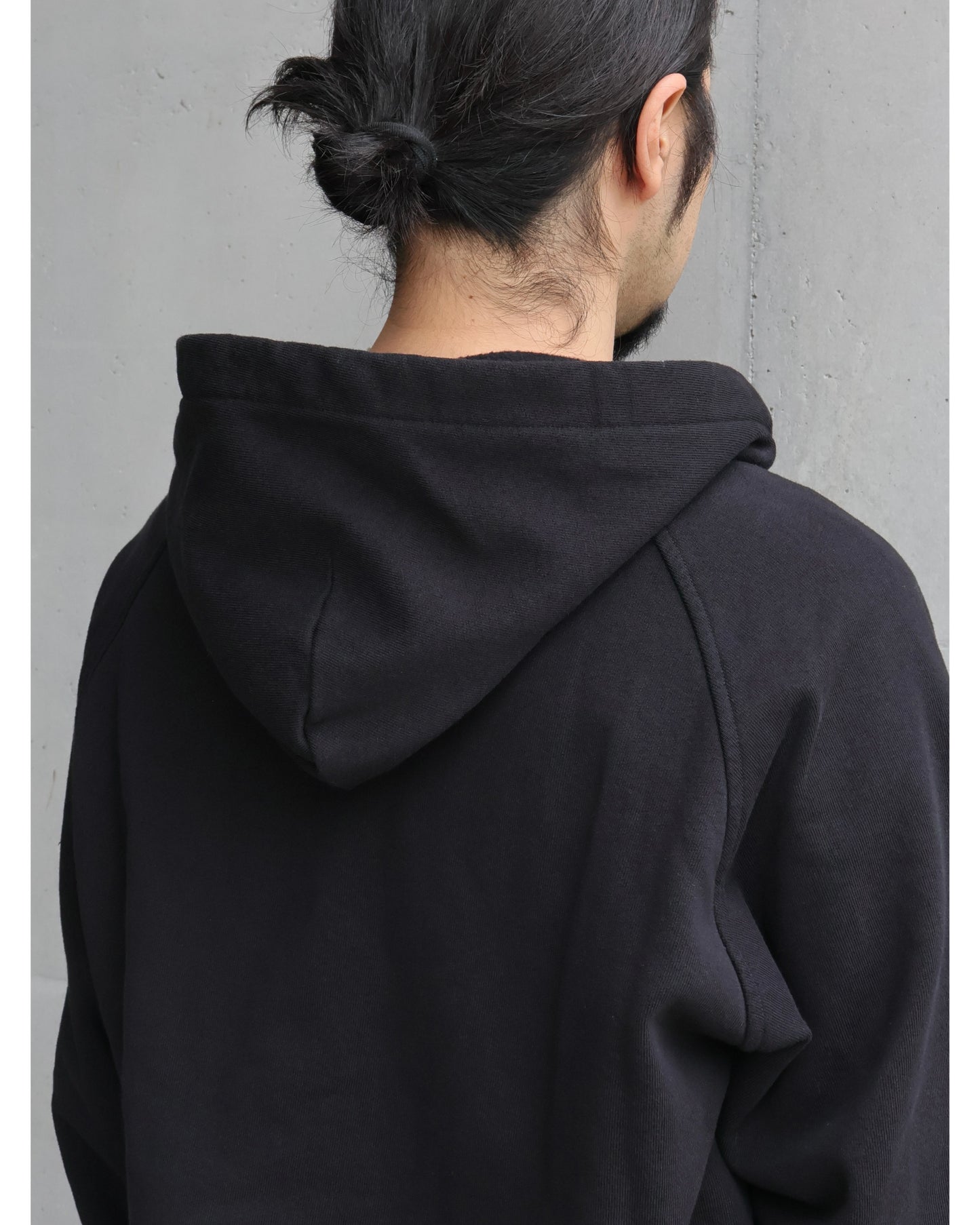 コットン裏毛 ジップパーカ BLACK