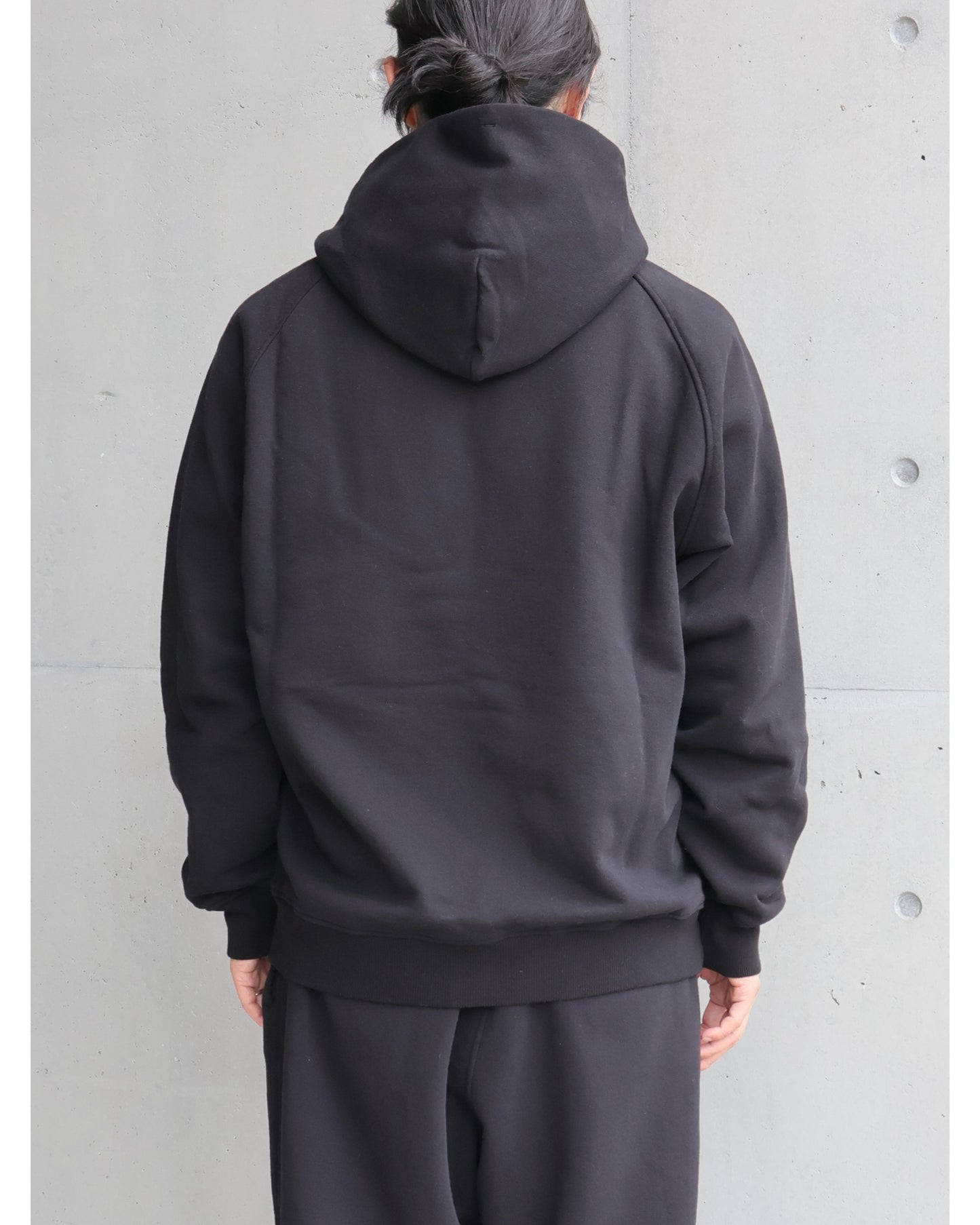 コットン裏毛 パーカ BLACK