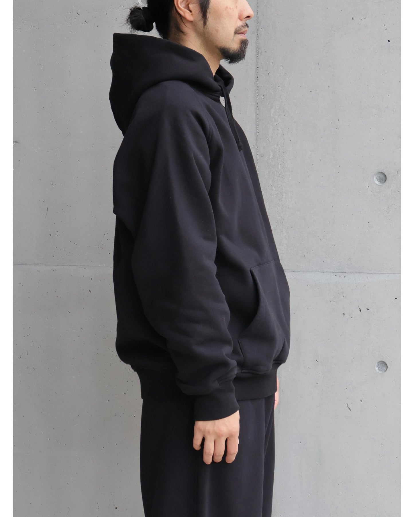 コットン裏毛 パーカ BLACK