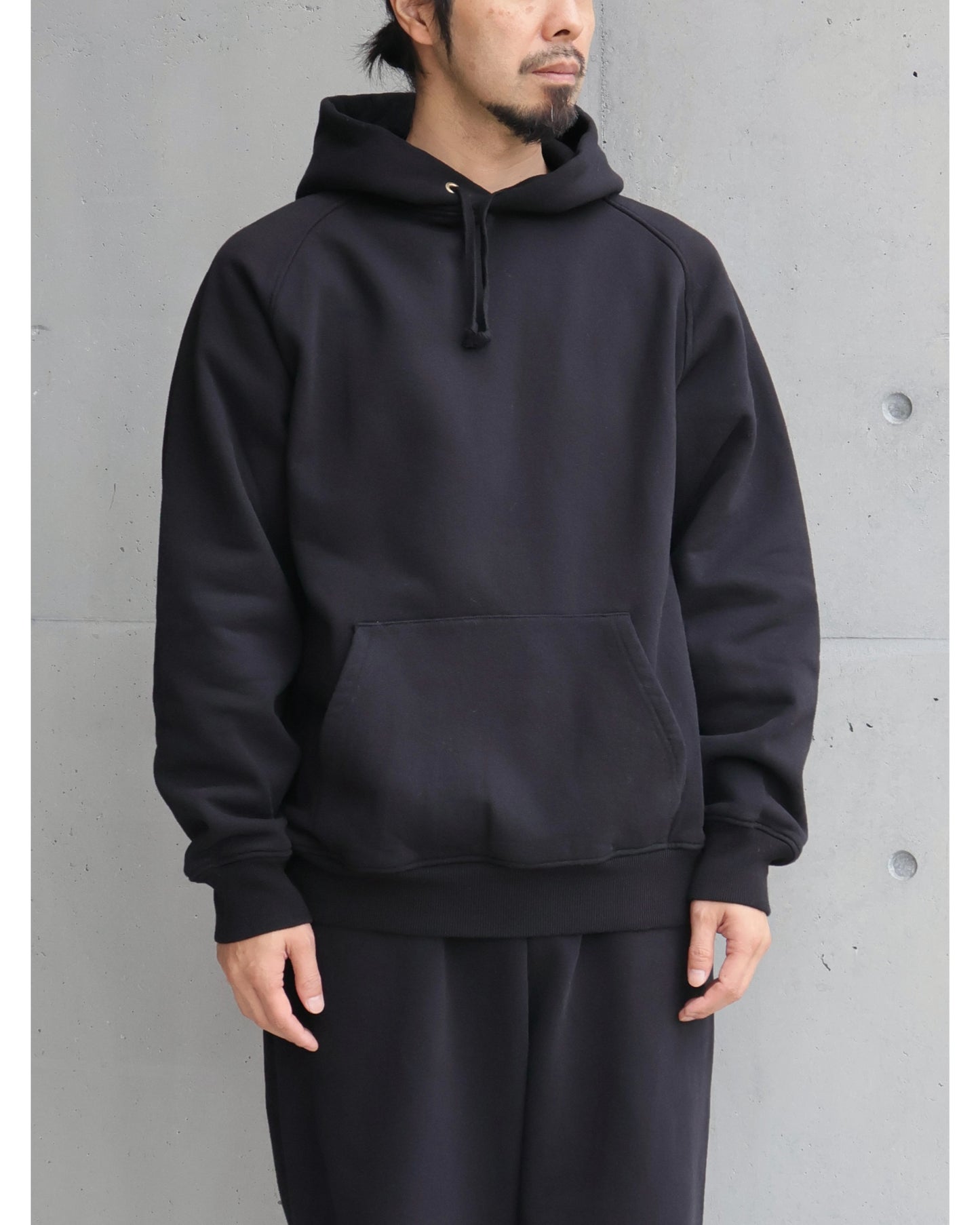 コットン裏毛 パーカ BLACK