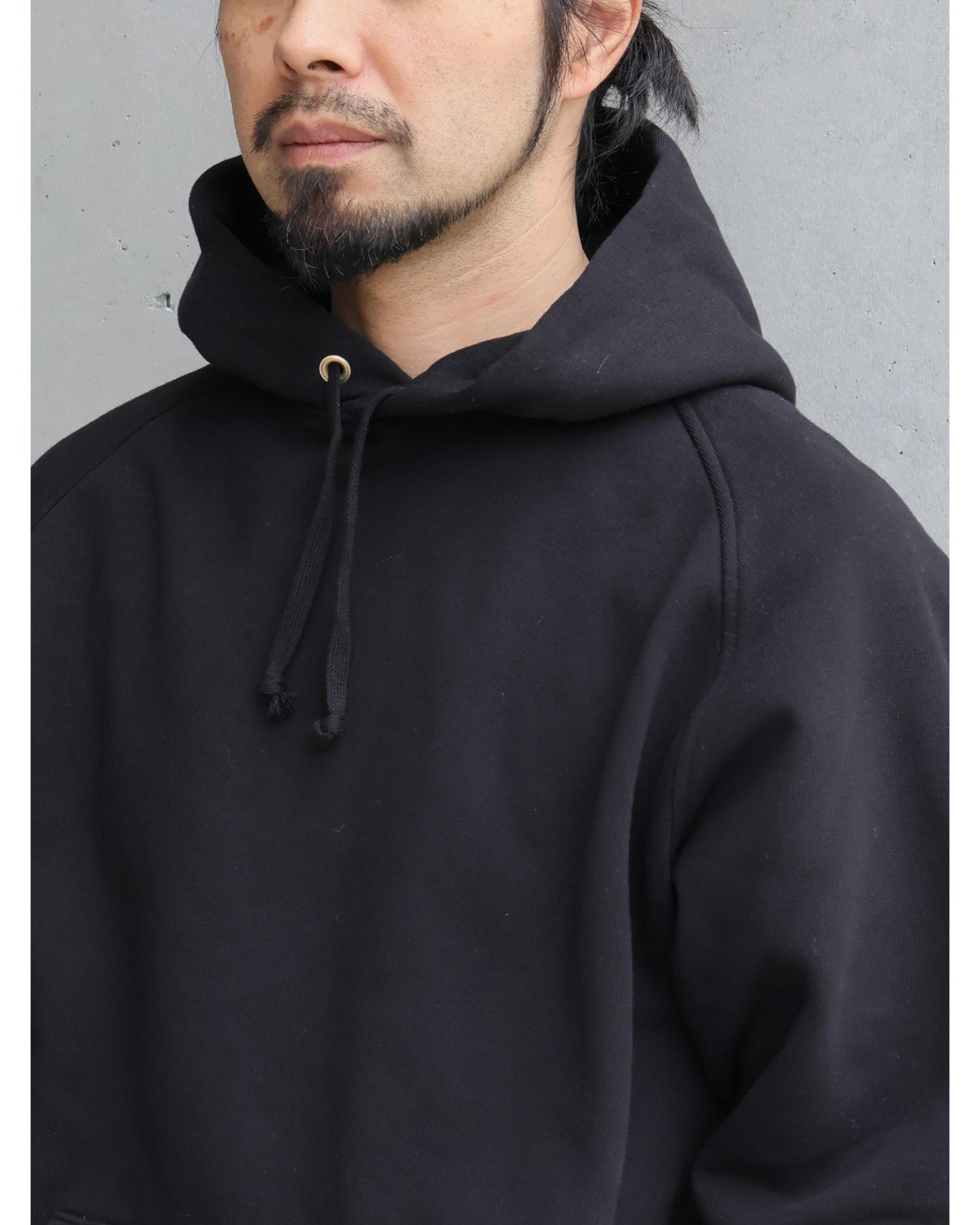 コットン裏毛 パーカ BLACK