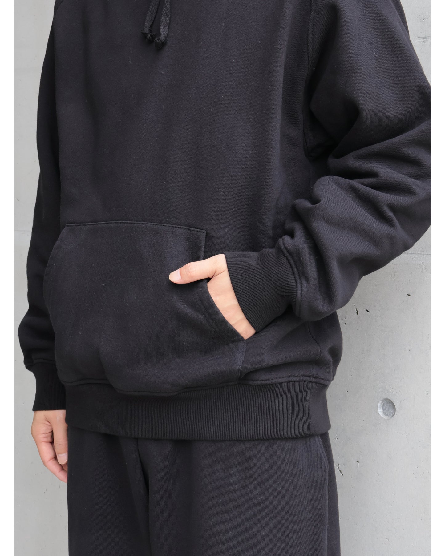 コットン裏毛 パーカ BLACK