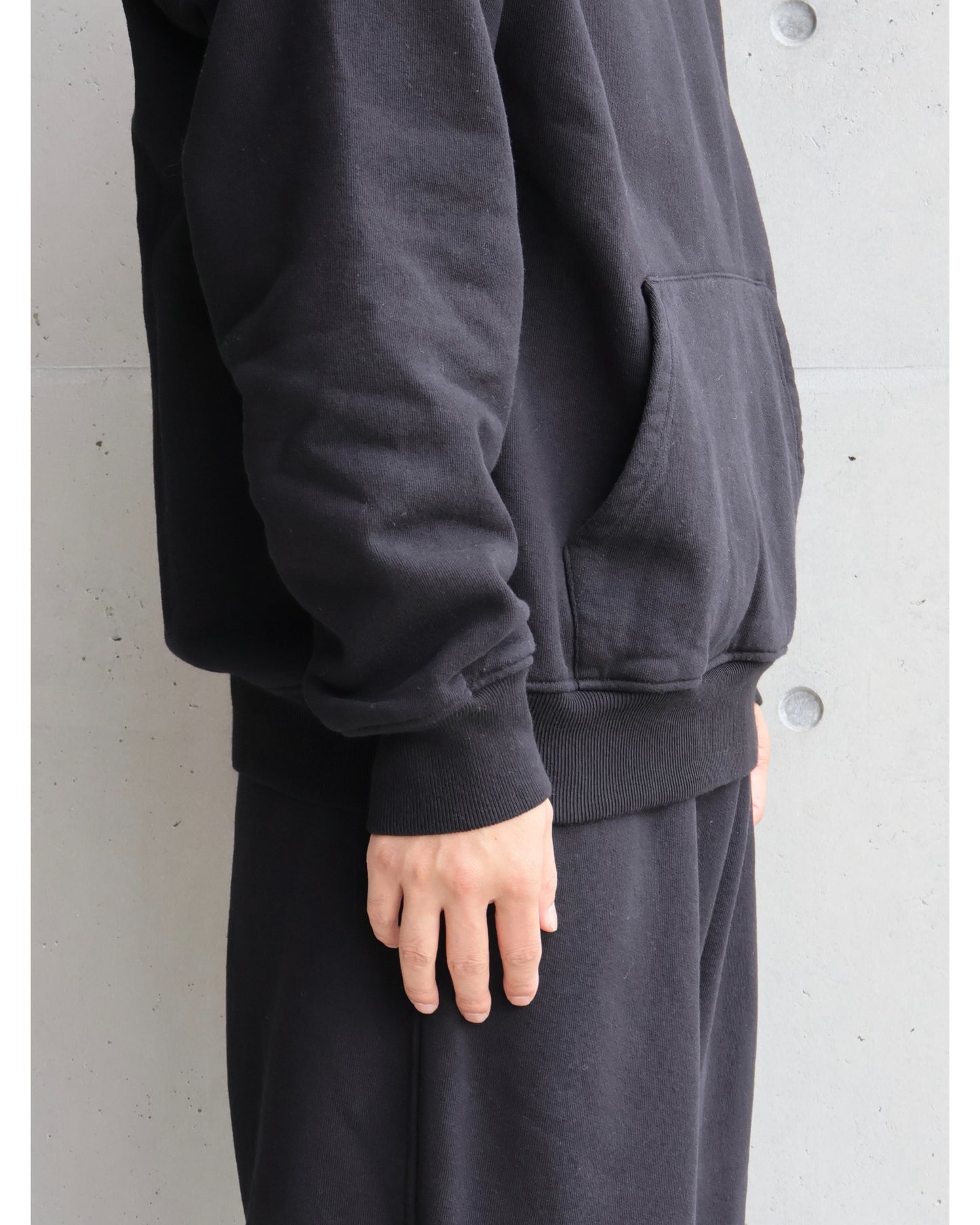 コットン裏毛 パーカ BLACK