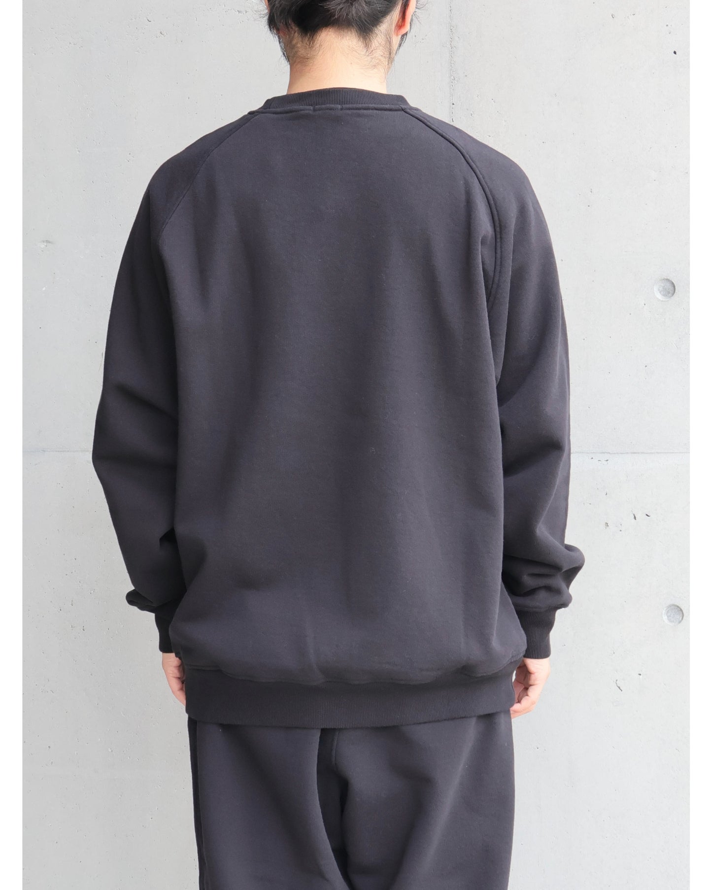 コットン裏毛 クルーネック BLACK