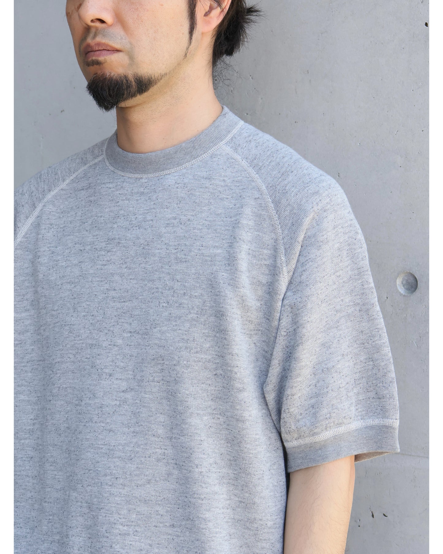 グレー裏毛 半袖クルー GRAY