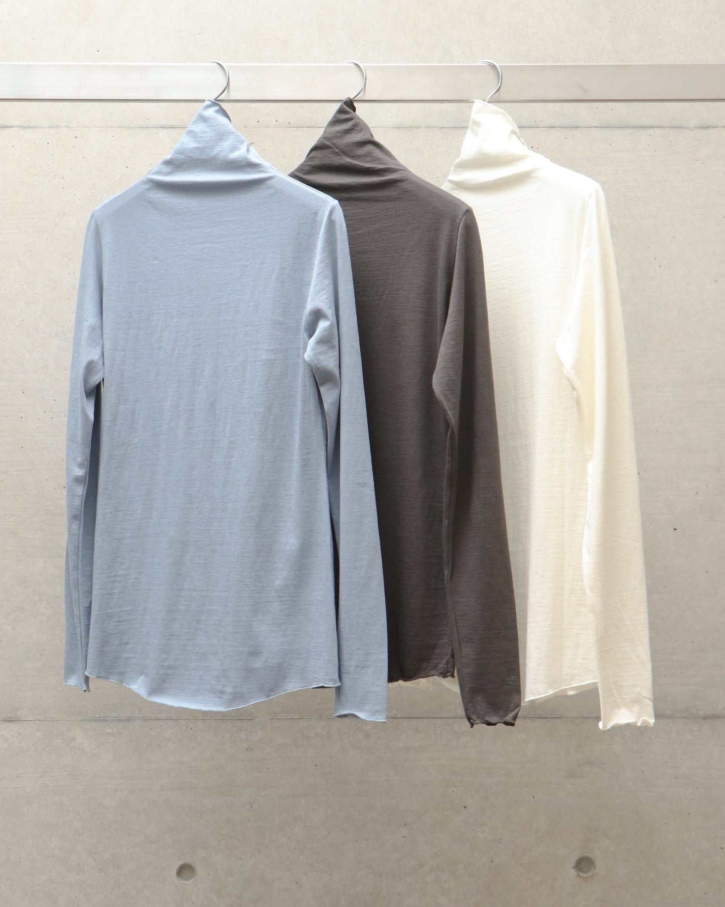 cotton cashmere high neck T