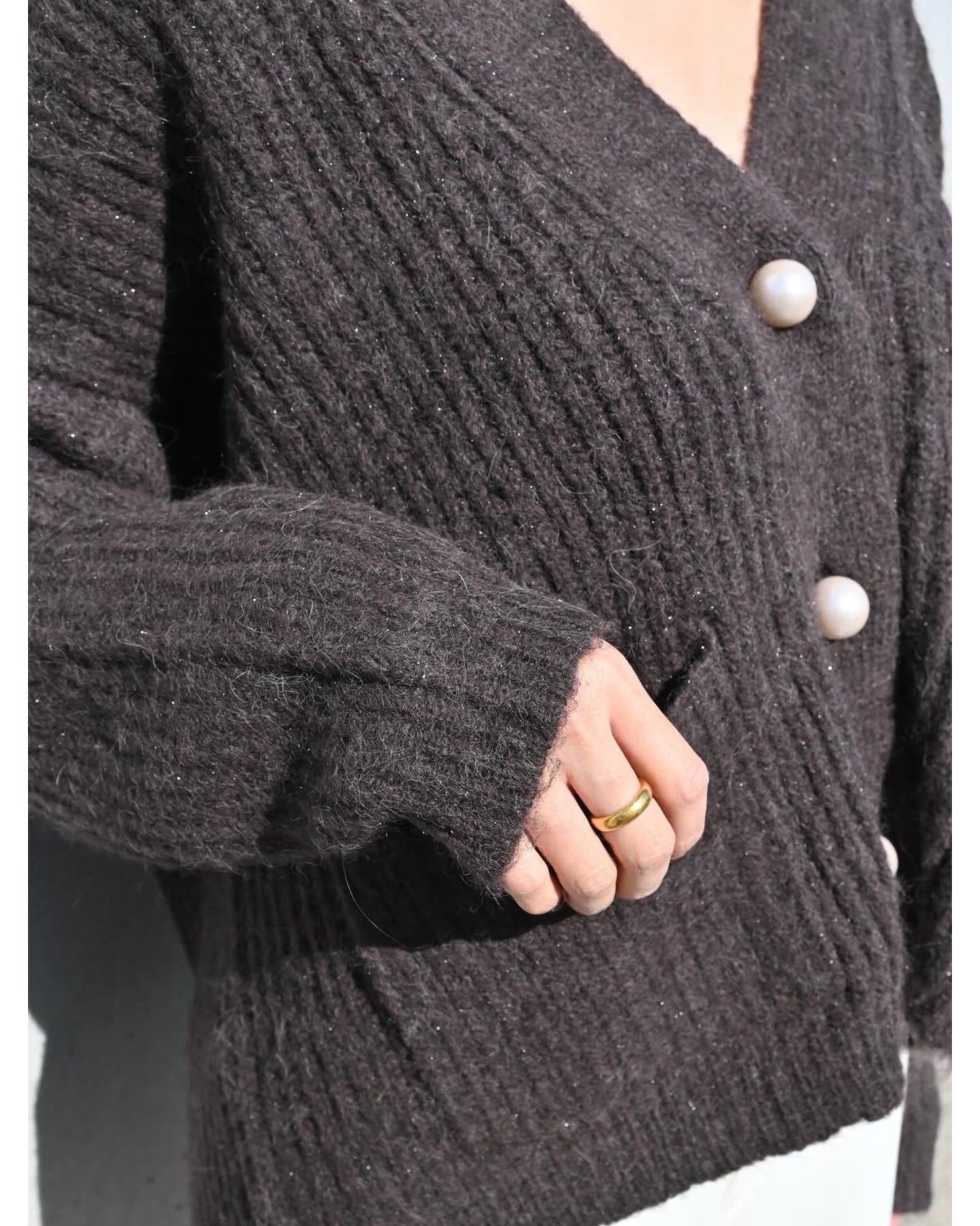 mohair knit cardigan