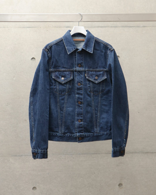 Selvedge Denim Used Wash Trucker Jacket-3 INDIGO