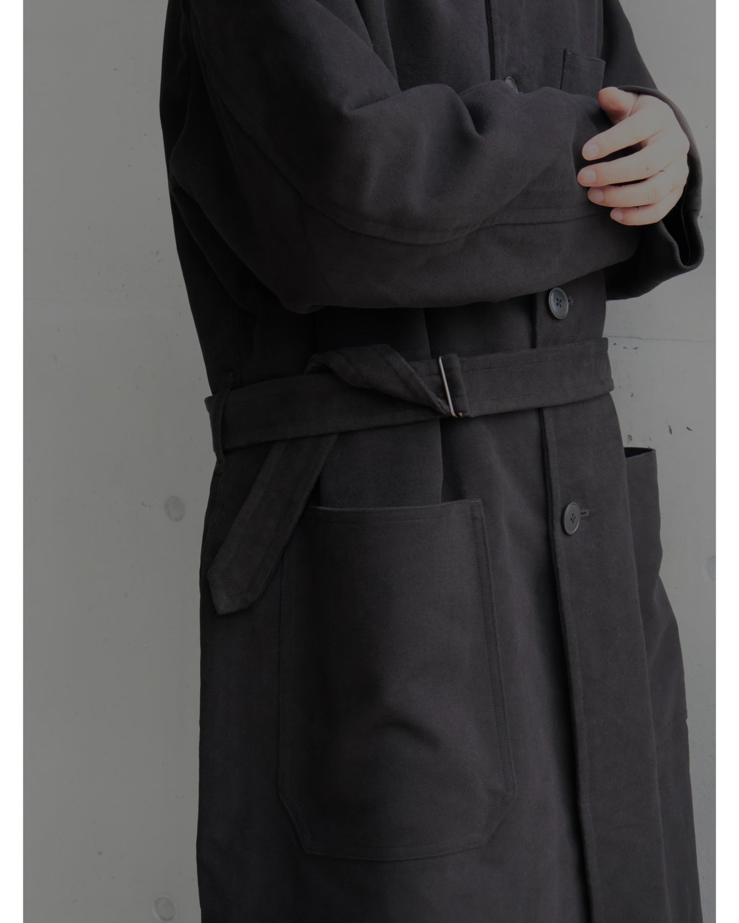 モールスキン ミリタリーコート BLACK