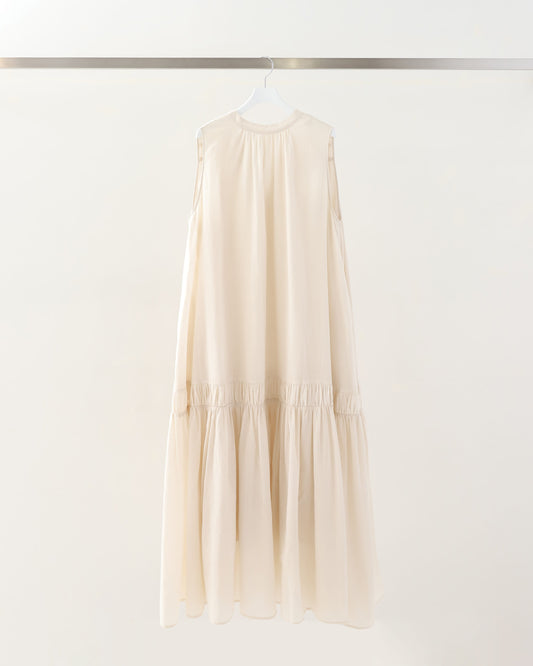 organic & cotton voile tiered dress