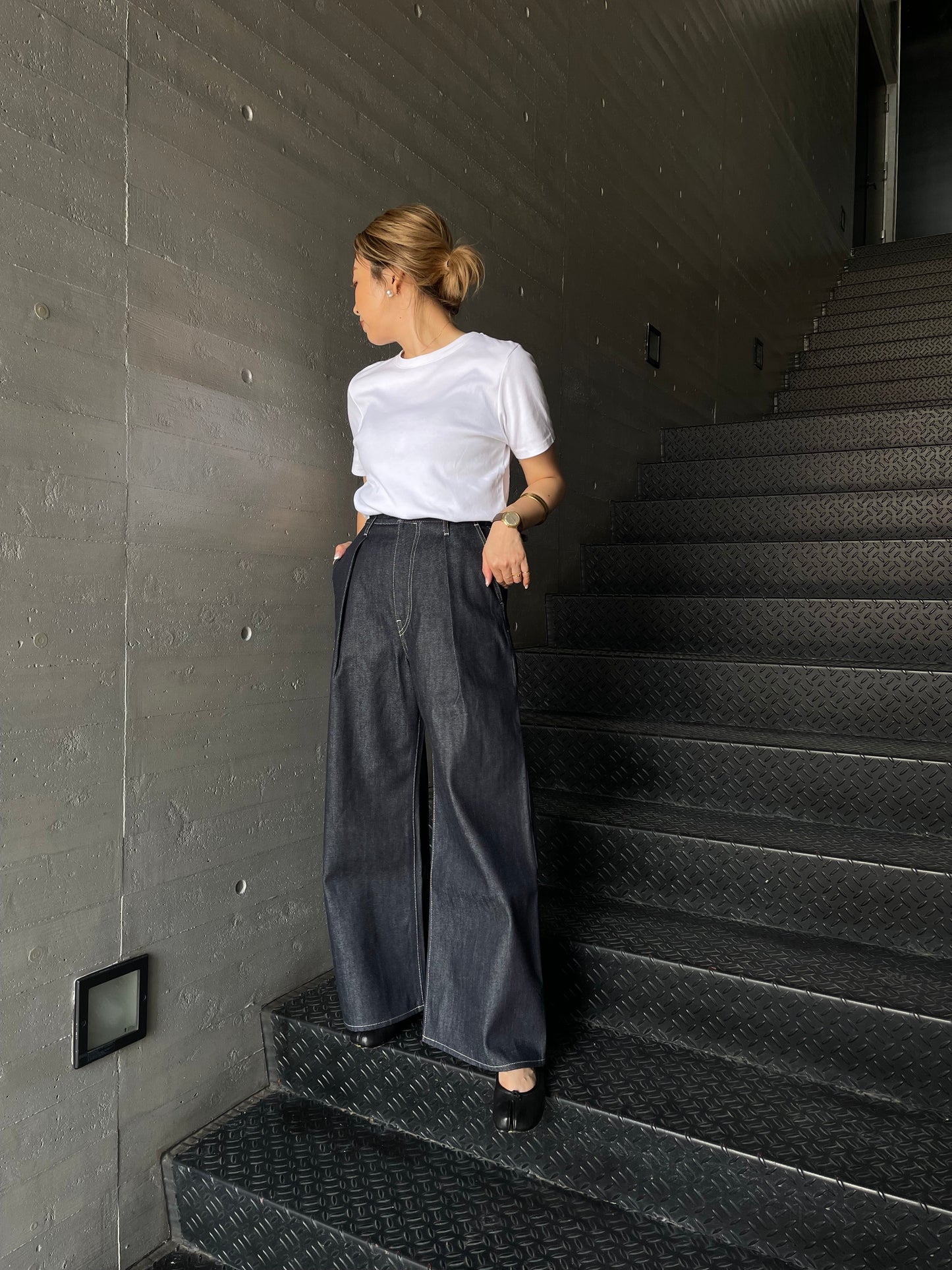 Selvage Denim Two Tuck Wide Pants