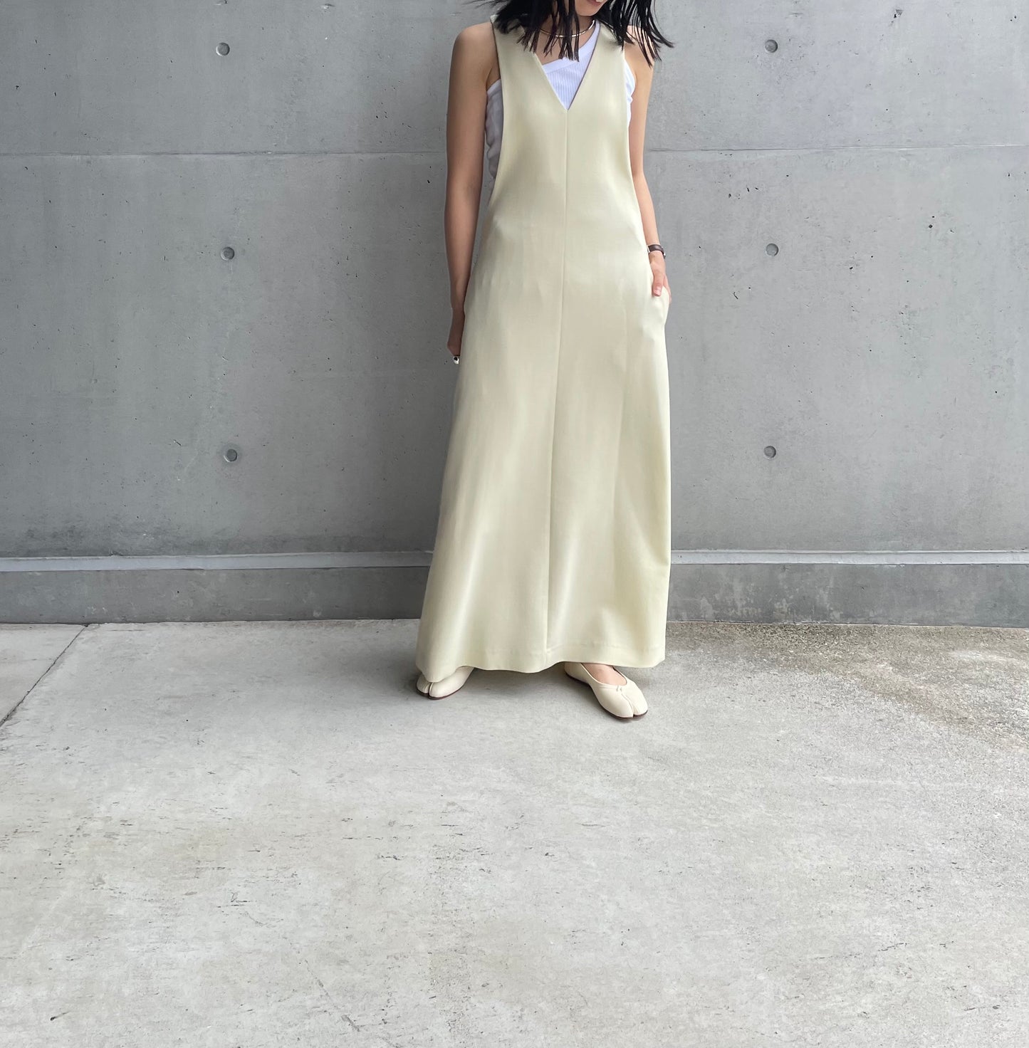 TENSE WOOL DOUBLE CLOTH DRESS