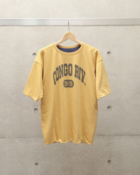 スビンコットン 30/-天竺 リバーシブル半袖Tシャツ YELLOW×NAVY