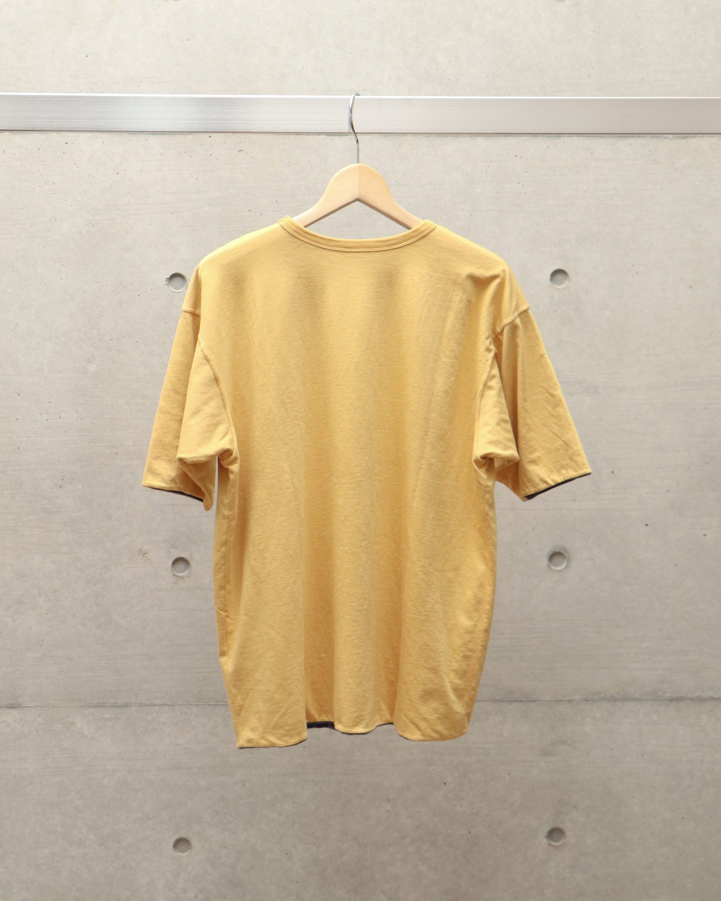 スビンコットン 30/-天竺 リバーシブル半袖Tシャツ YELLOW×NAVY