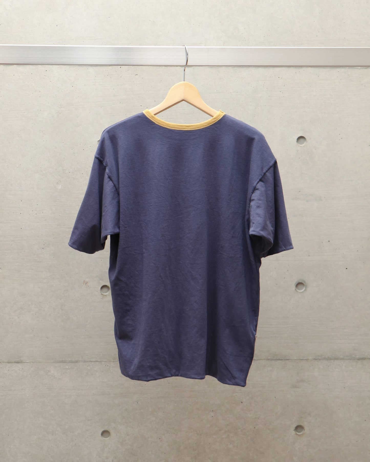 スビンコットン 30/-天竺 リバーシブル半袖Tシャツ YELLOW×NAVY