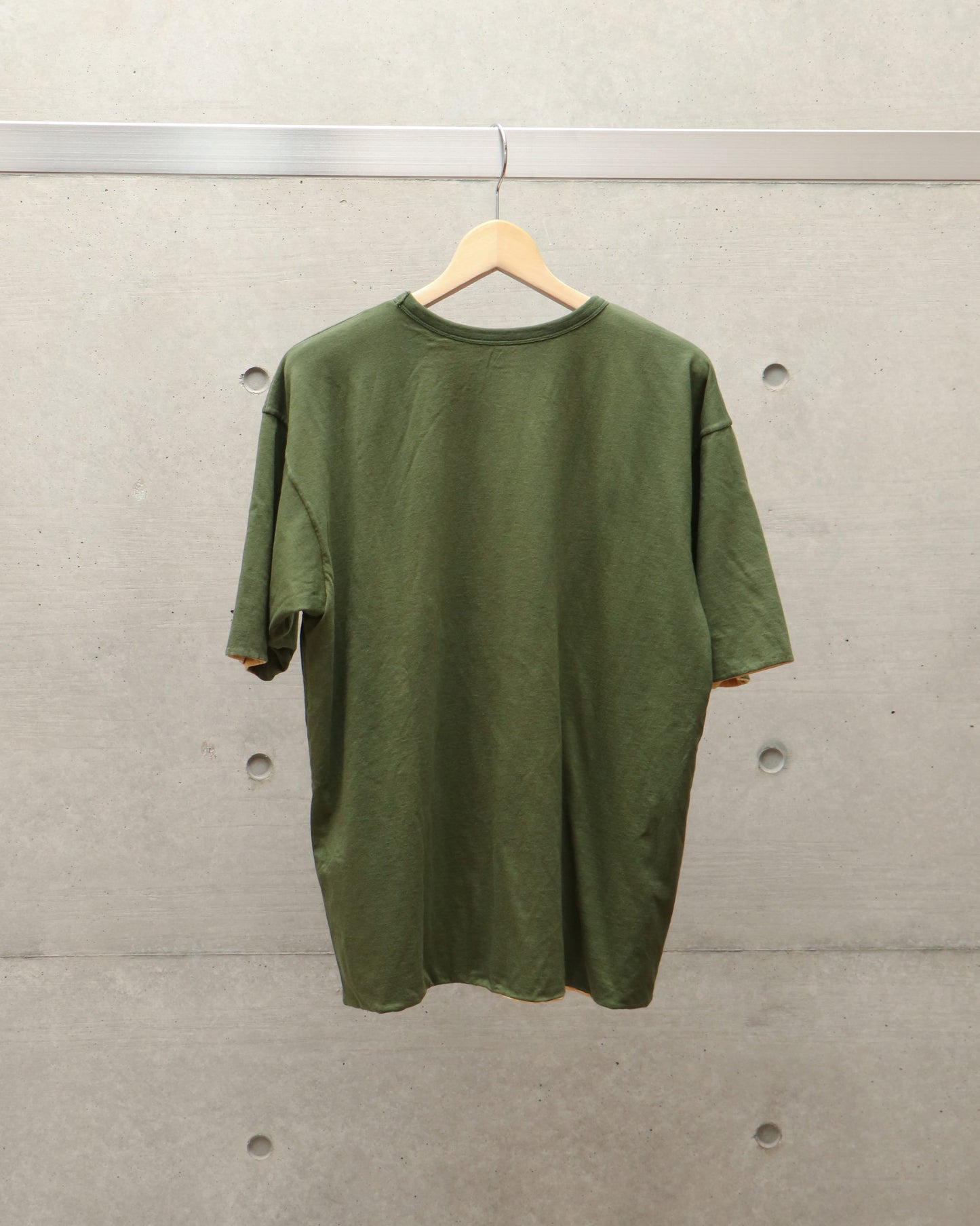 スビンコットン 30/-天竺 リバーシブル半袖Tシャツ GREEN×YELLOW