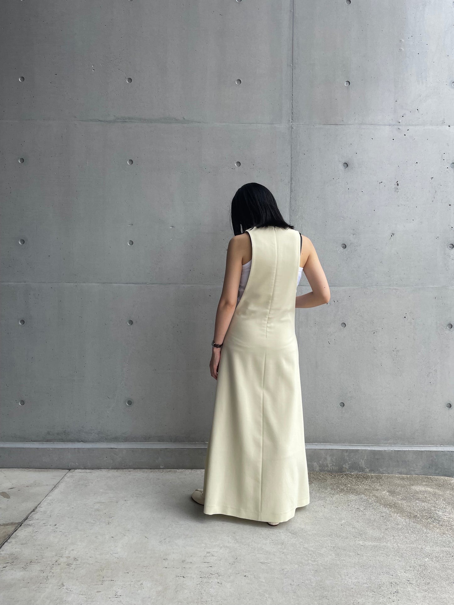 TENSE WOOL DOUBLE CLOTH DRESS