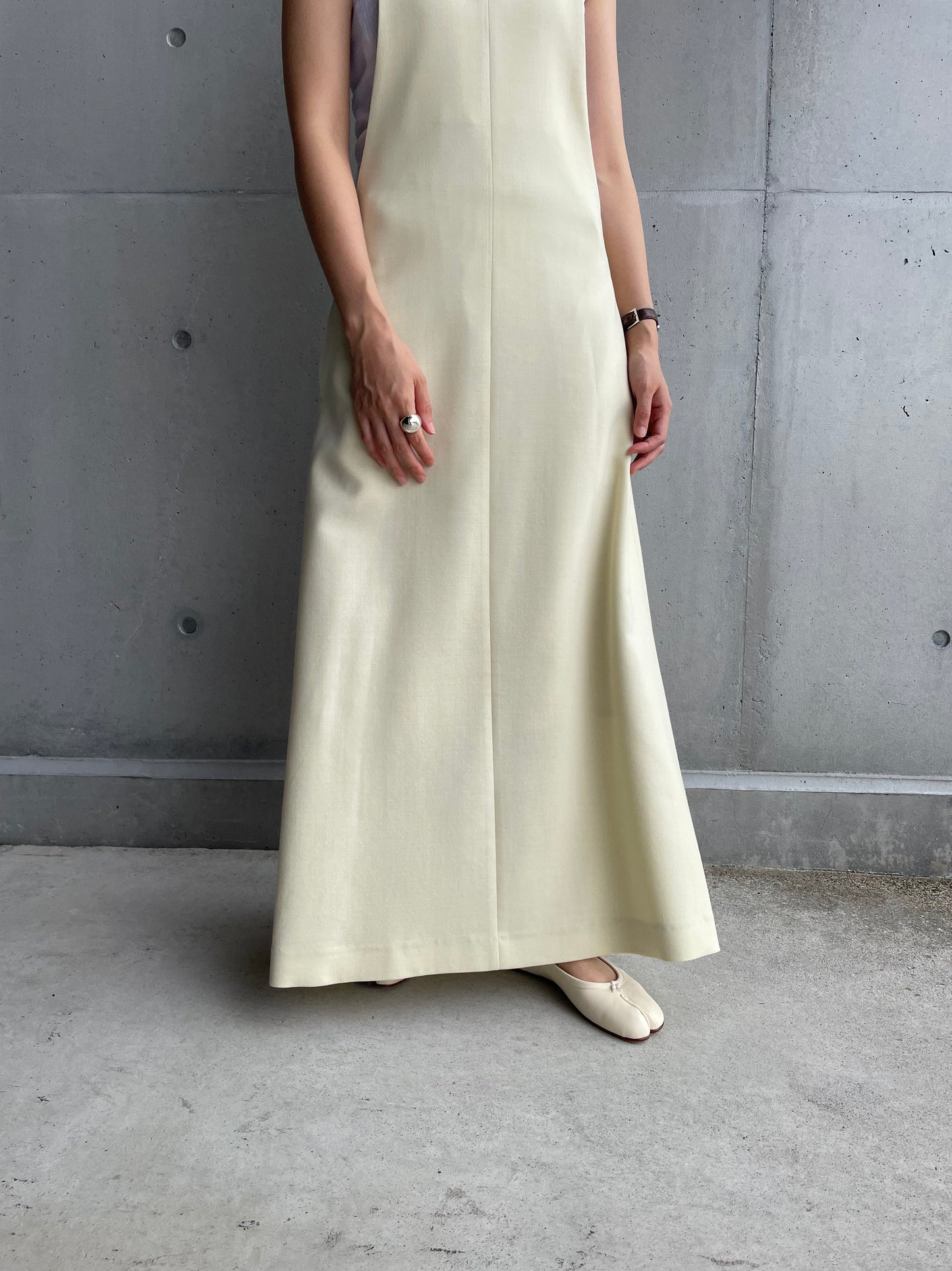 TENSE WOOL DOUBLE CLOTH DRESS