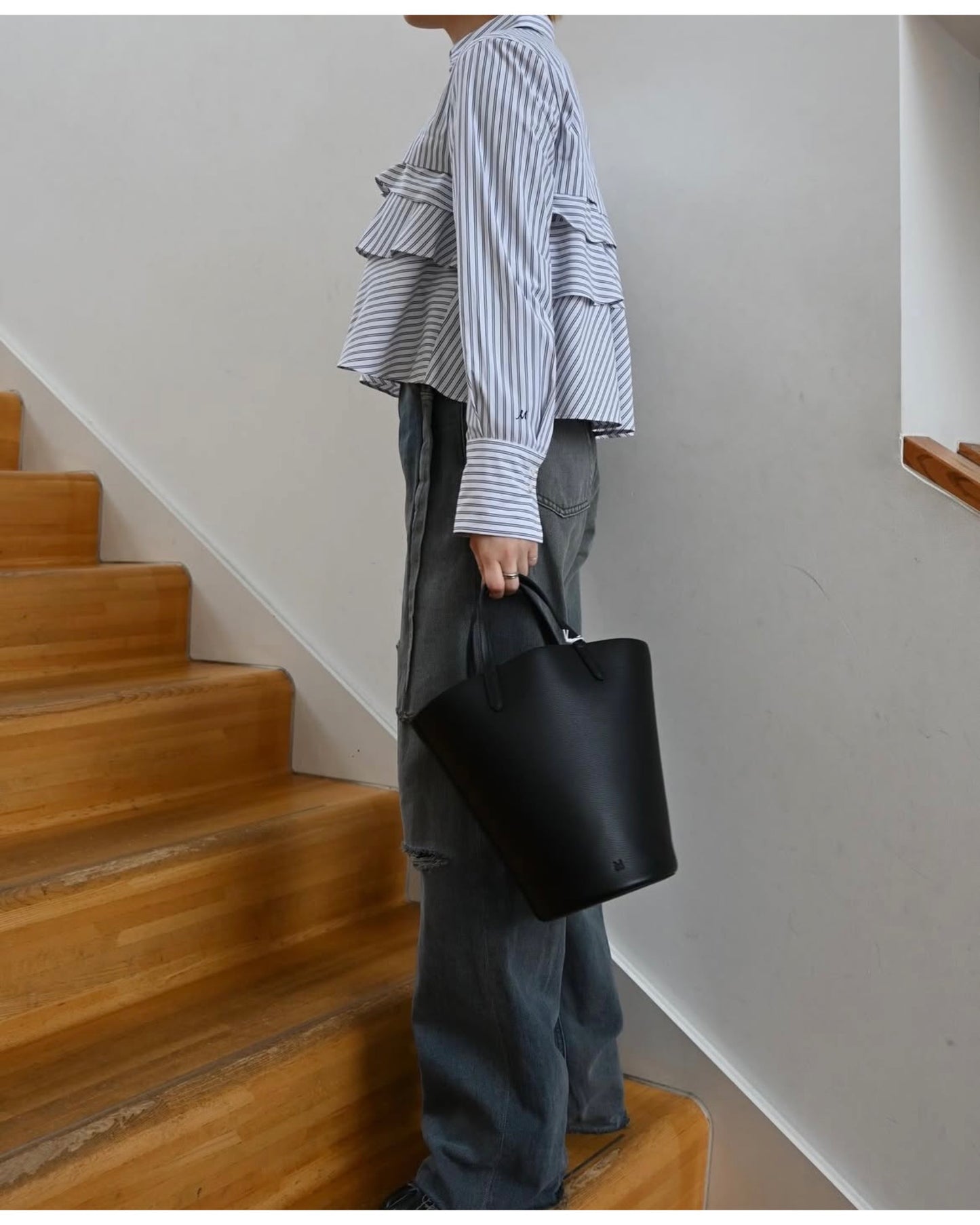 layered raffle blouse