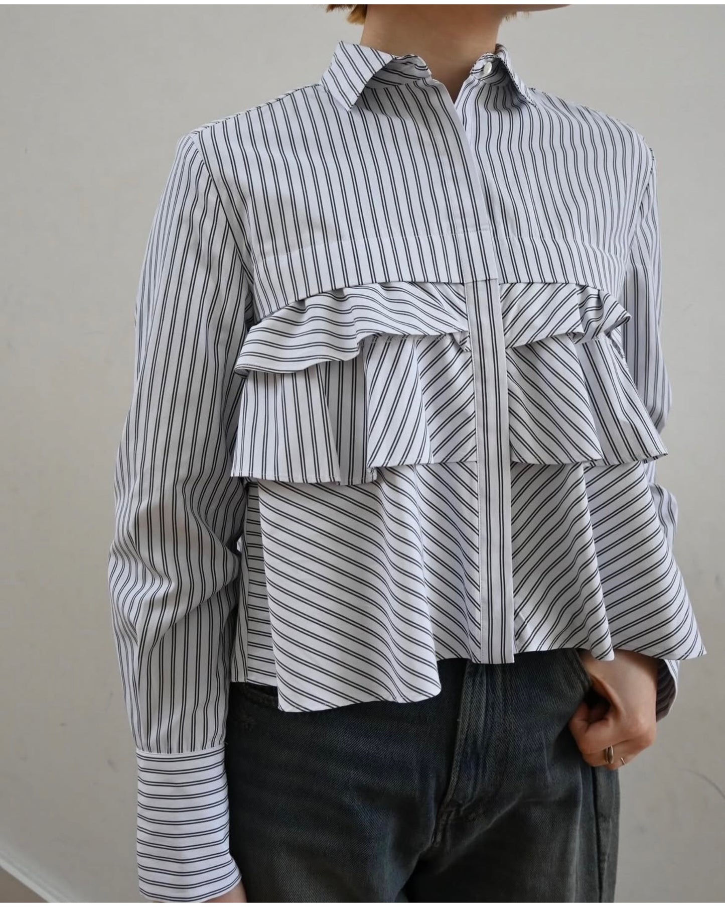 layered raffle blouse