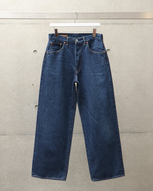 Selvedge Denim Used Wash Wide Leg Jeans INDIGO
