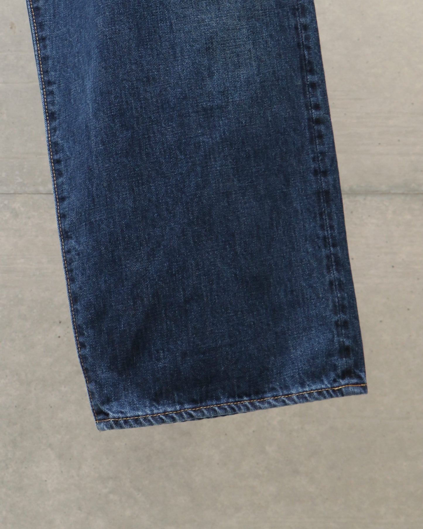Selvedge Denim Used Wash Wide Leg Jeans INDIGO