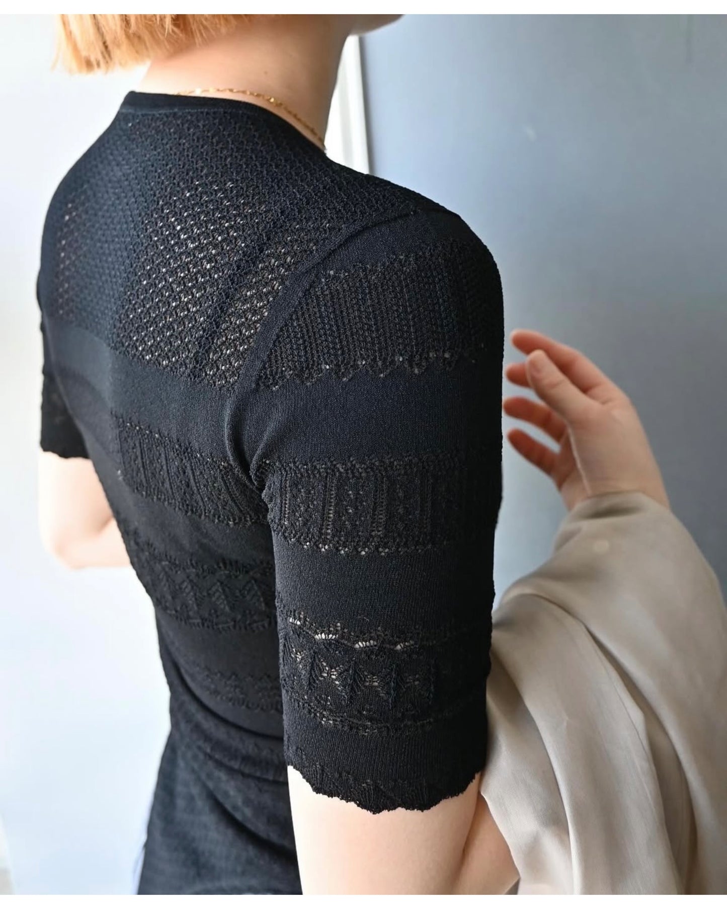 STRETCH LACE KNIT BODYSUIT