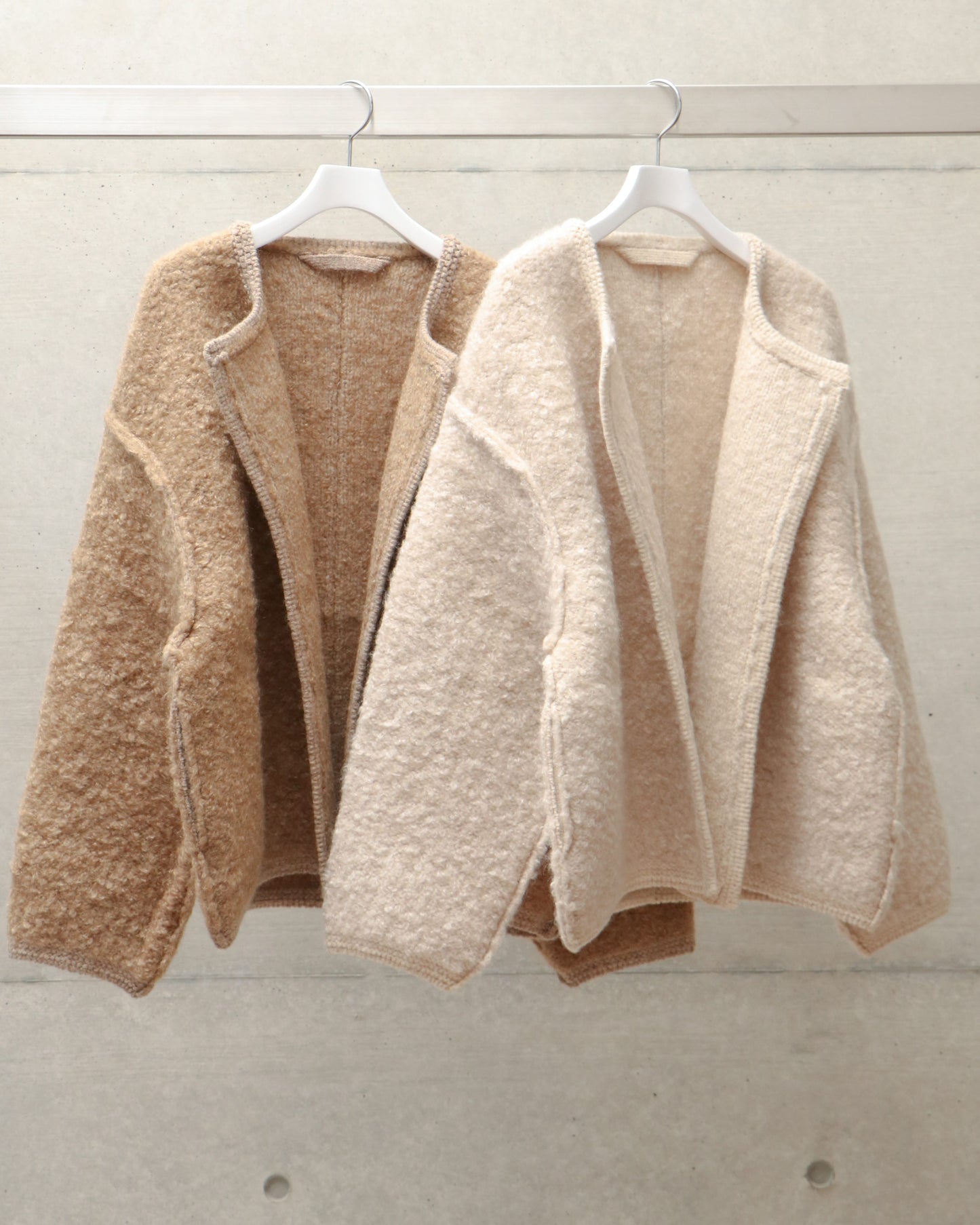 mohair & shetland wool jumbo loop knit jacket