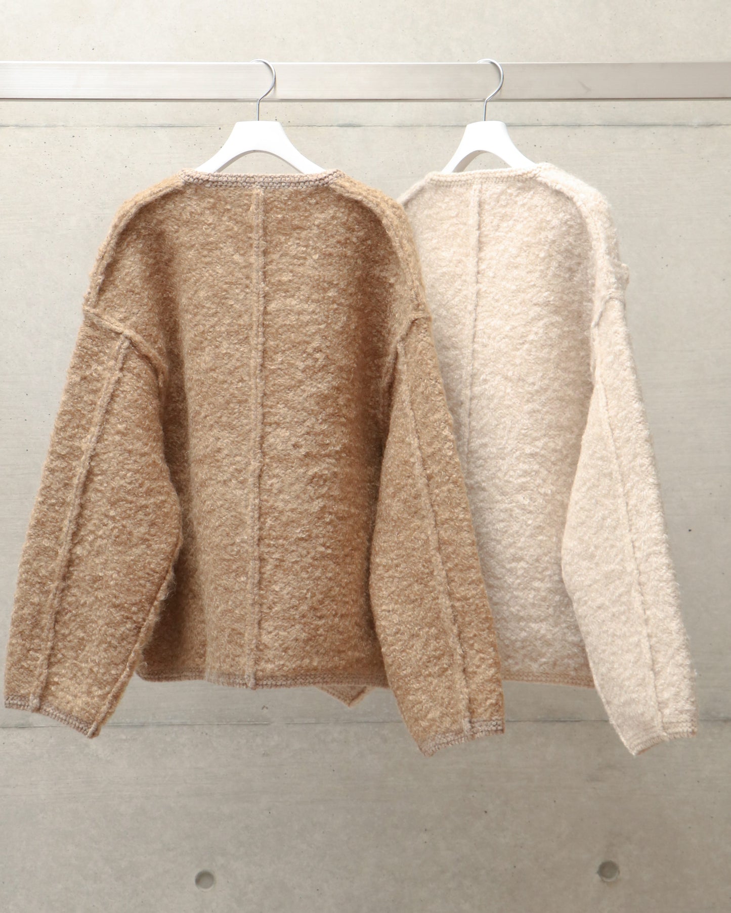 mohair & shetland wool jumbo loop knit jacket
