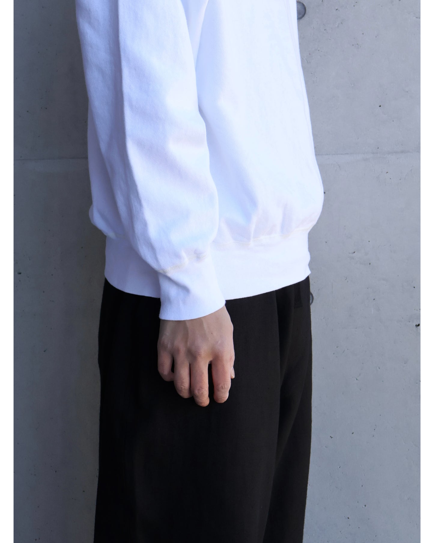 LWコットン裏毛 クルーネック WHITE