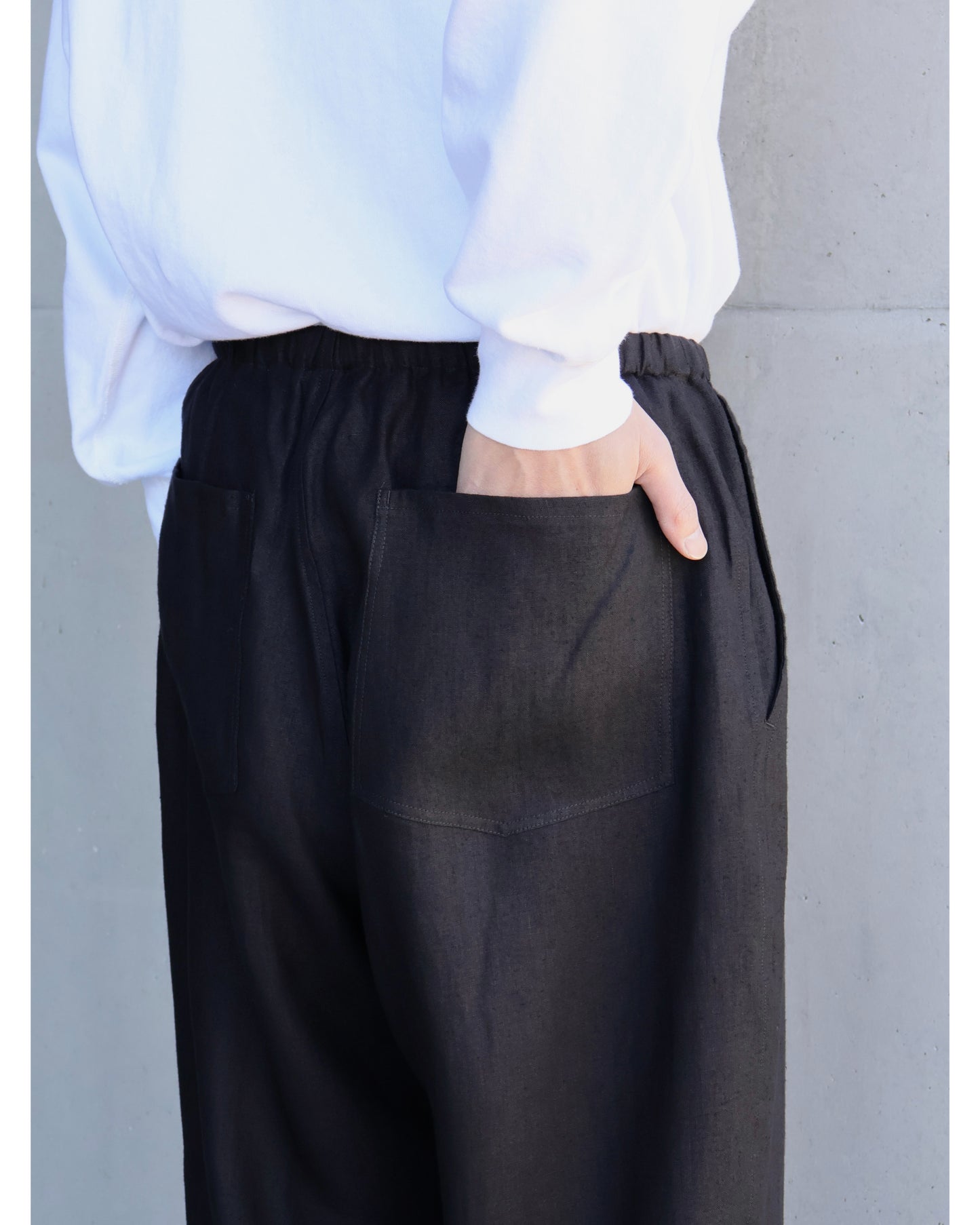 カナパ ドローストリングパンツ BLACK
