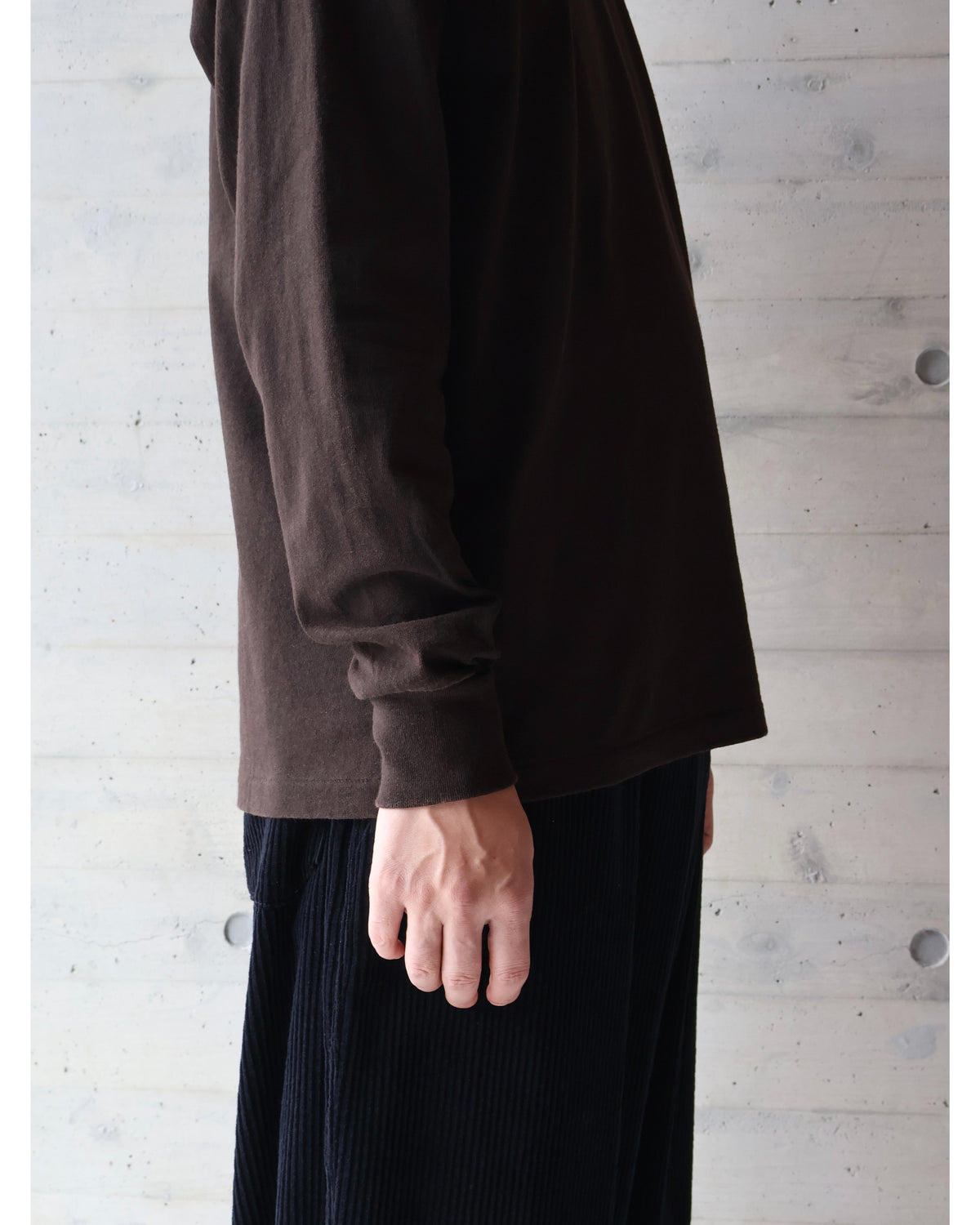 コットンジャージ 長袖Tシャツ BROWN