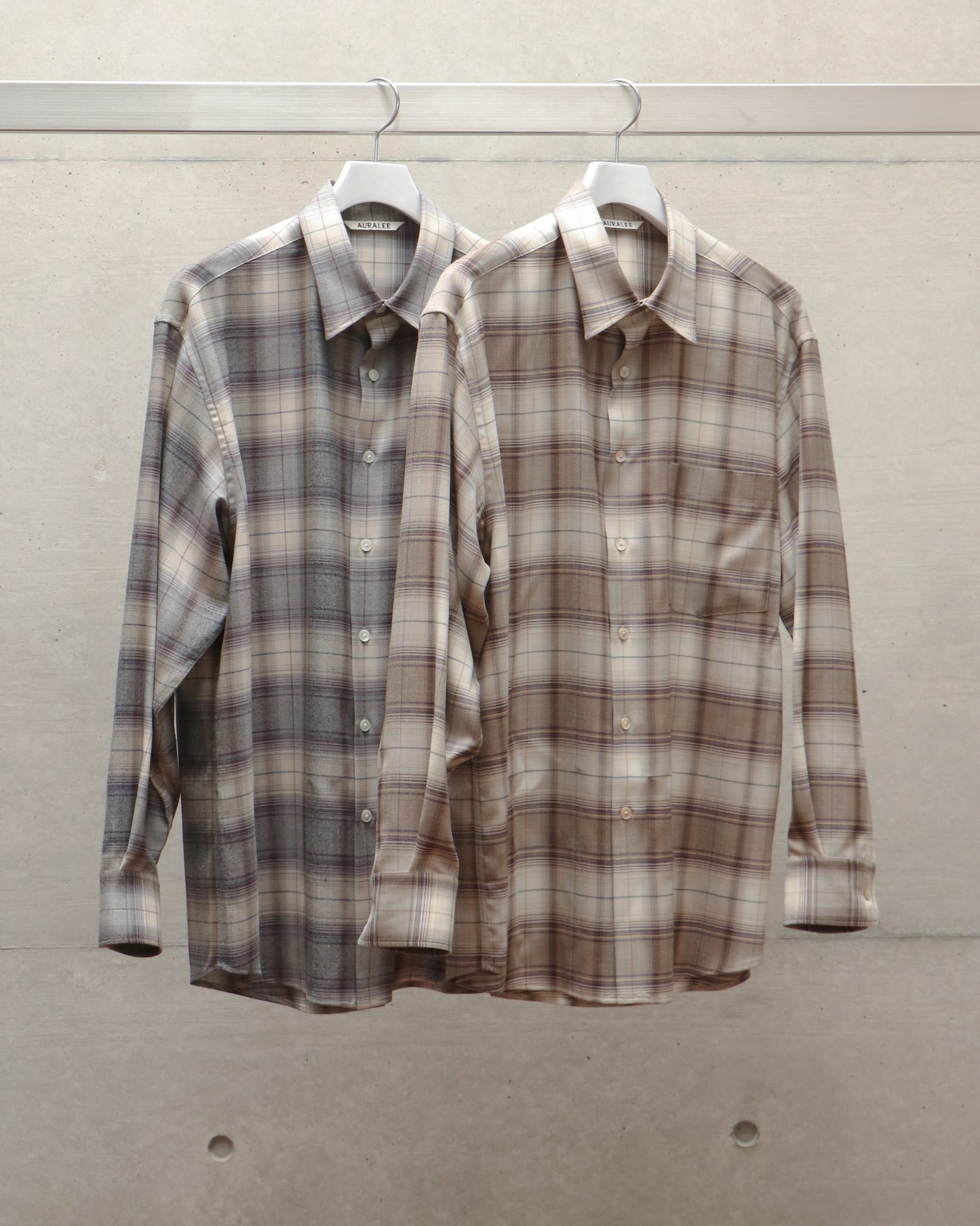 SUPER LIGHT WOOL CHECK SHIRT