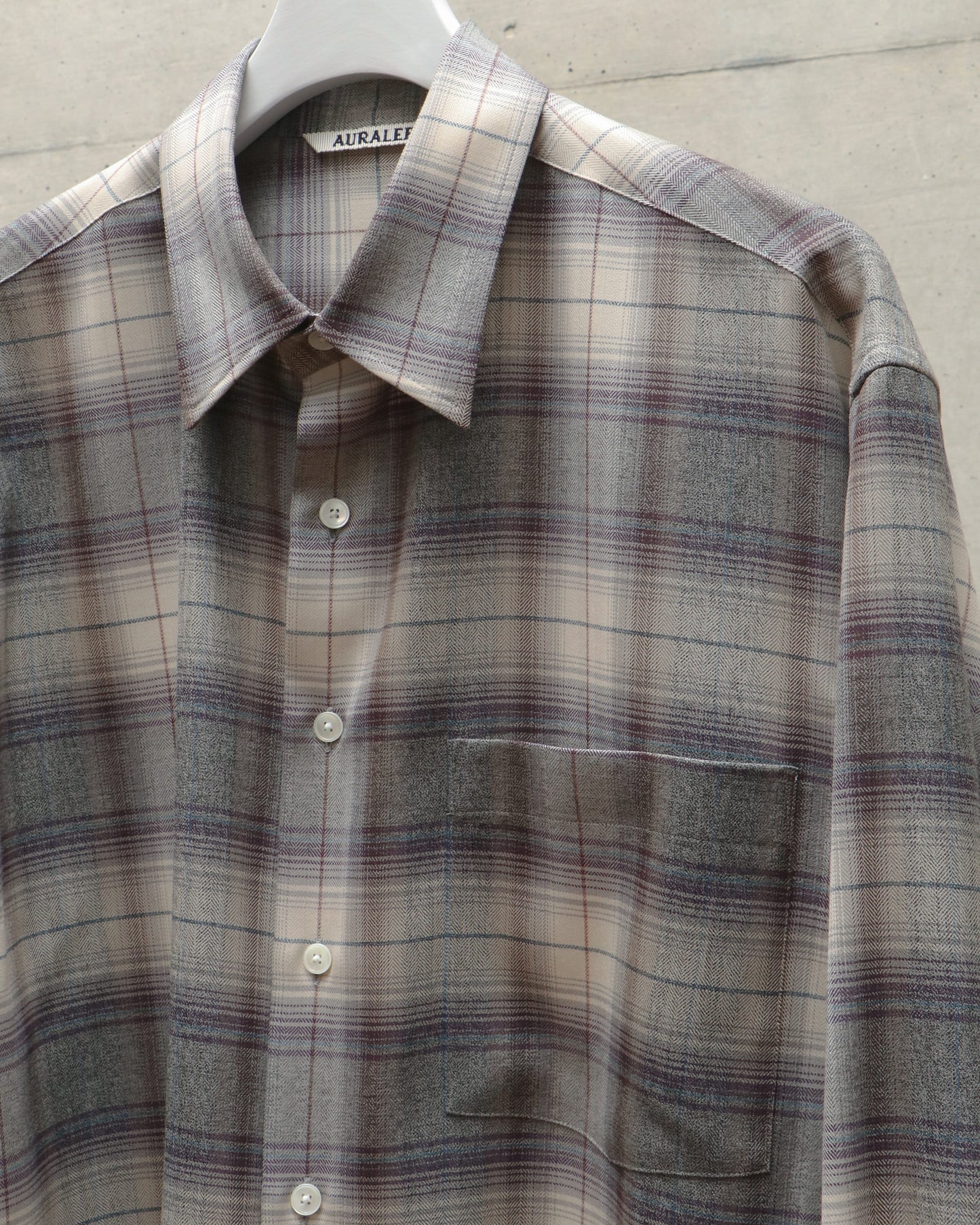 SUPER LIGHT WOOL CHECK SHIRT