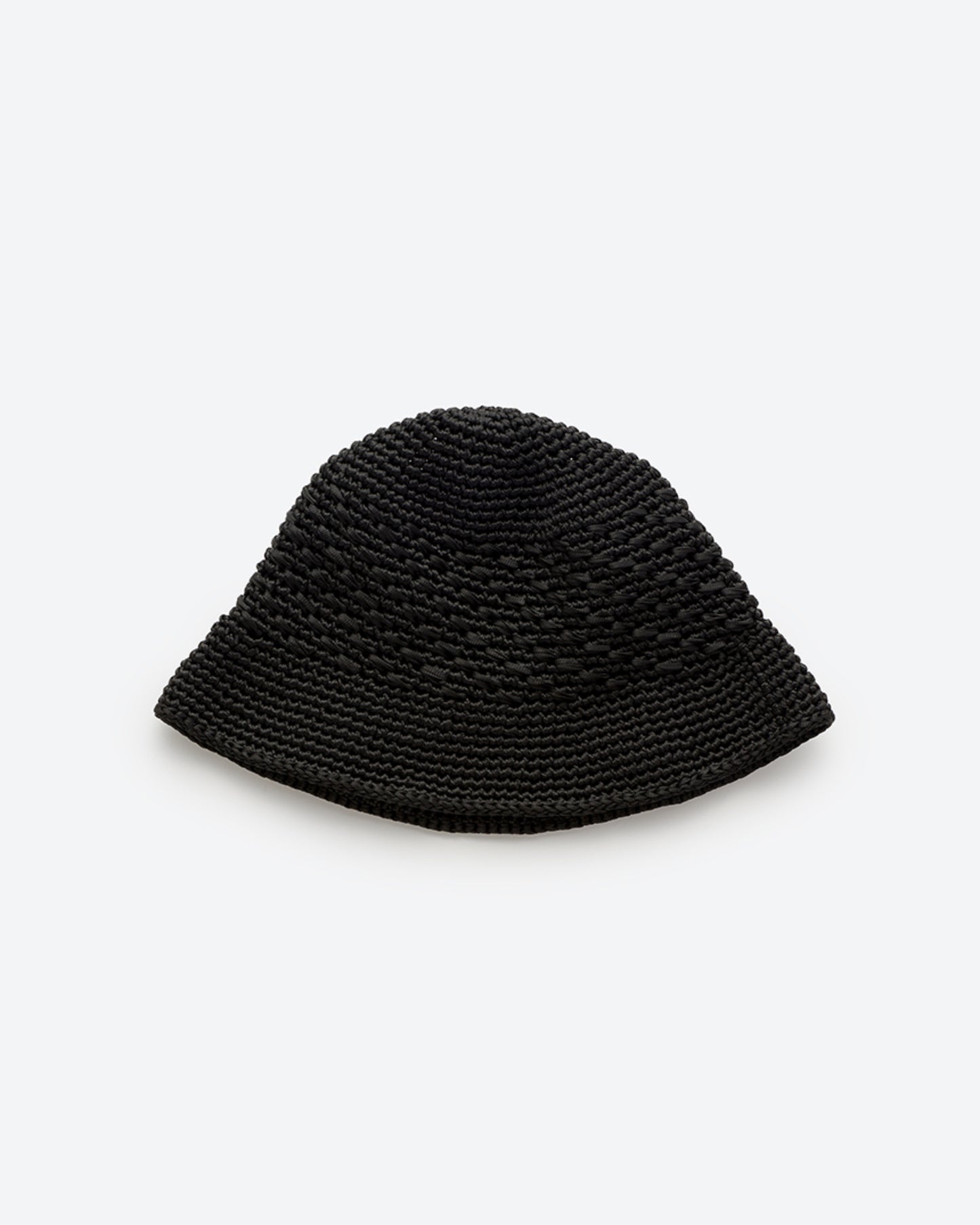 POLY HAND KNIT BUCKET HAT BLACK