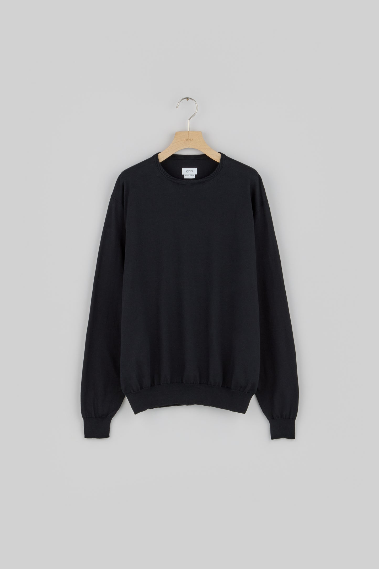CIOTA×OKUYAMAMERIYASU Crewneck Long Sleeve Knit T-Shirts Black