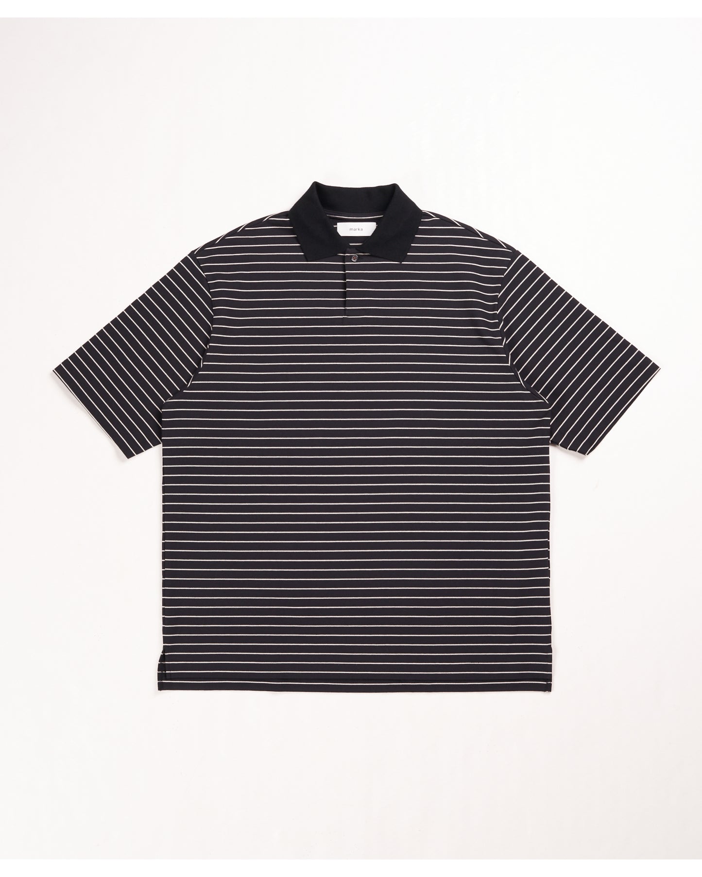 ONE BUTTON POLO S/S TEE BLACK×WHITE