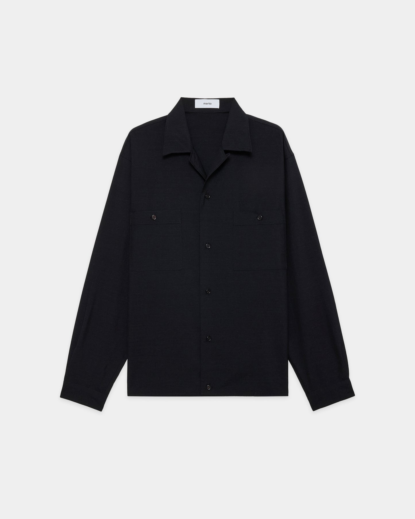 DOUBLE POCKET OPEN COLLAR SHIRT